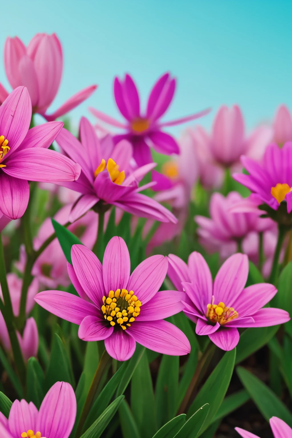 colored spring flowers macros