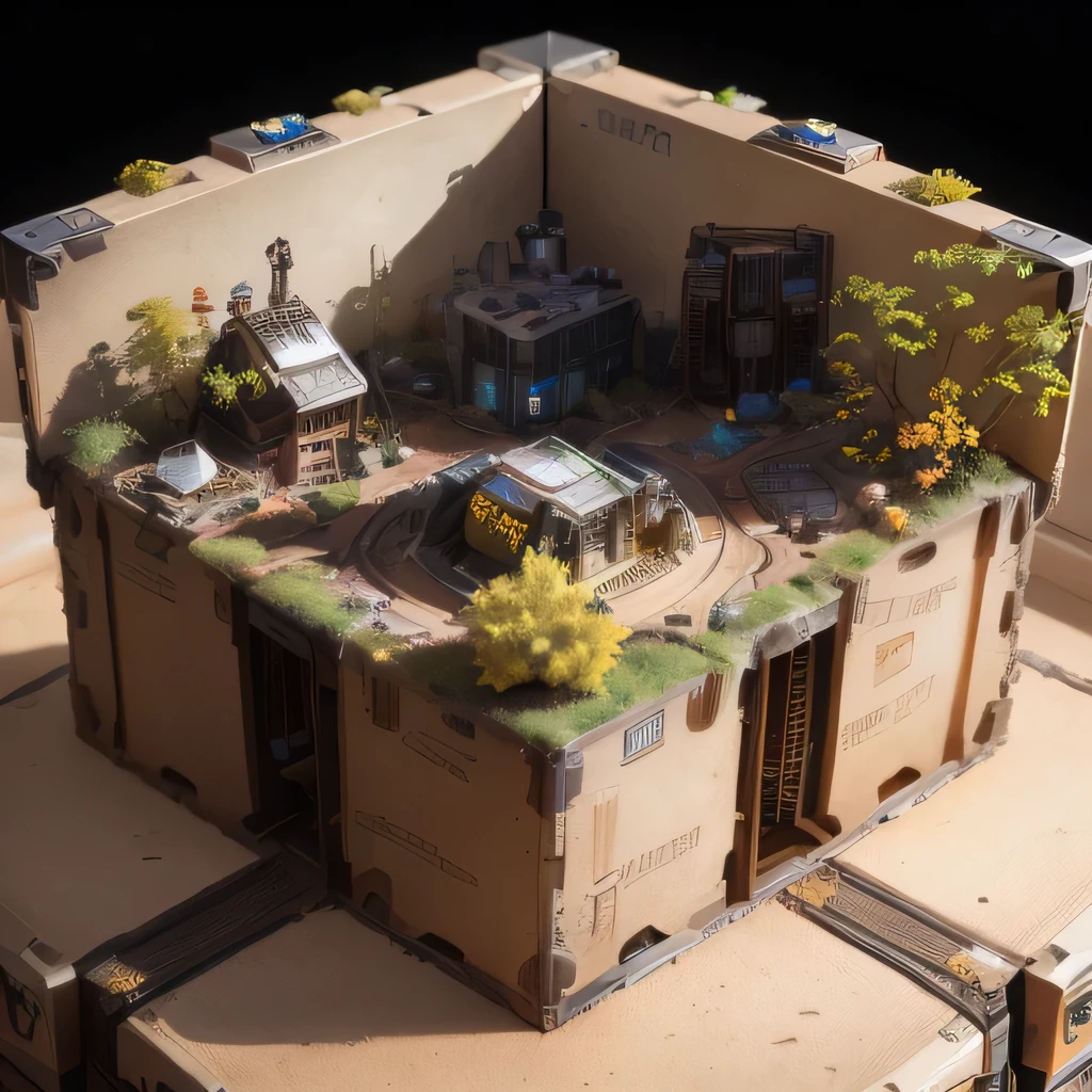 6598年Mars realistic model, (bifurcation, original photo, best quality, masterpiece:1.4),SteampunkCyberpunk6820 City,(CyberpunkMars light:1.3), Mars (related to land),(in a small nature box:1.3),Isometric, small nature, landscape on foundation,landscape,