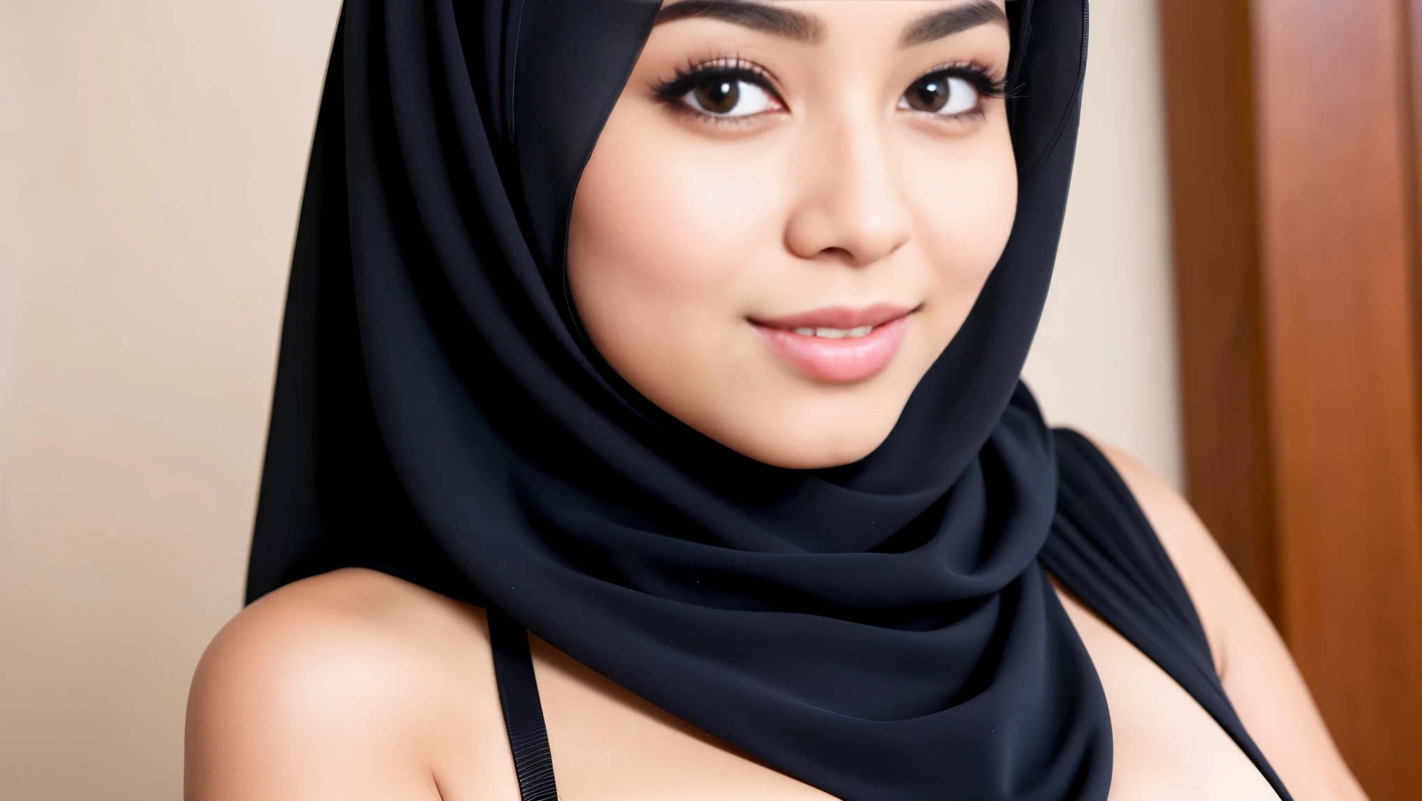 Beautiful, Hijab, topless
