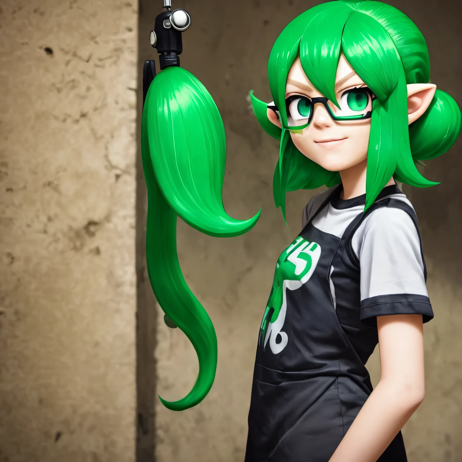 Inkling girl, 18 years, green hair