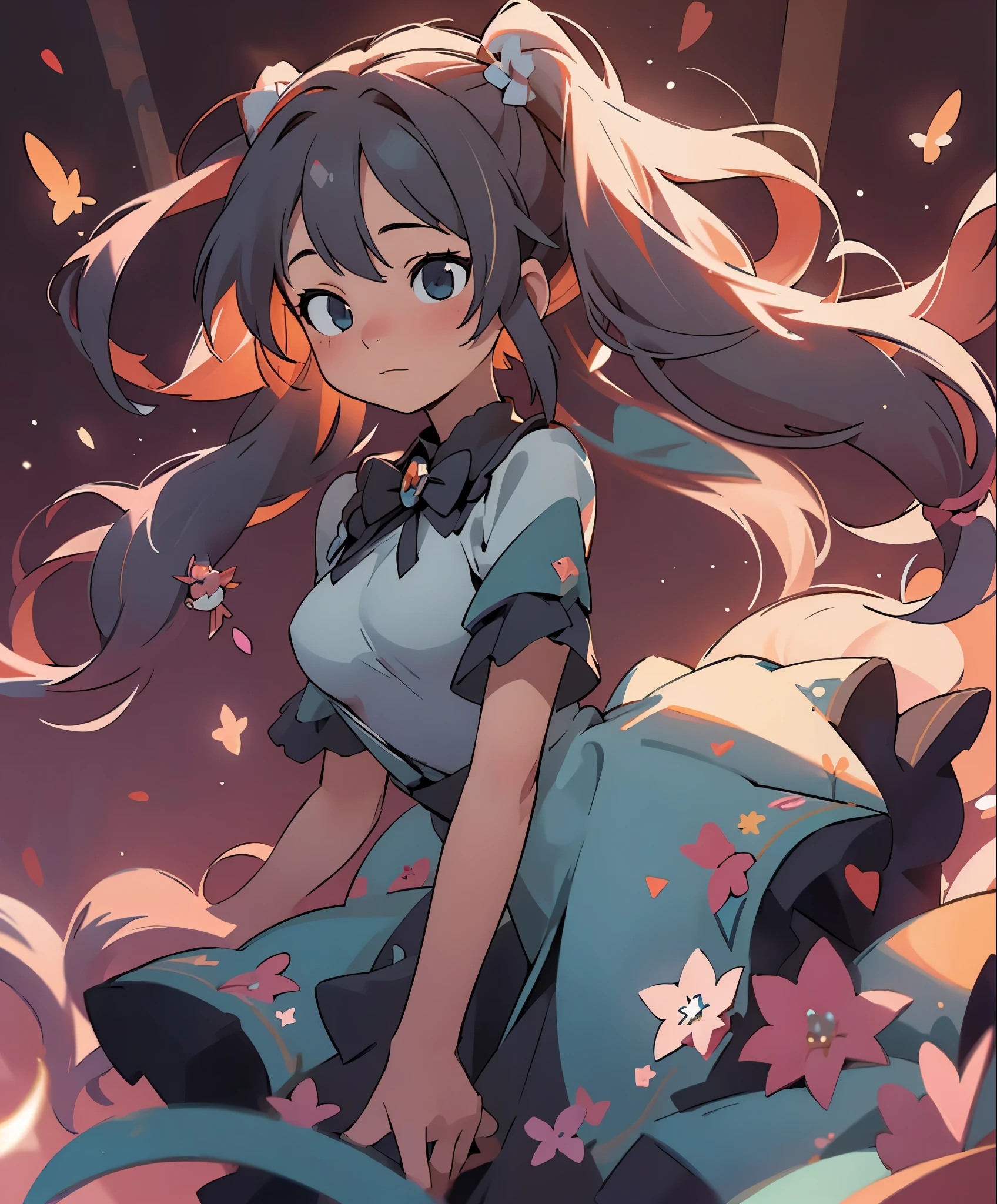 (masterpiece、highest quality、highest quality、official art、beautiful beautiful:1.2)、(1 girl:1.3)Hatsune Miku、twin tails,big breasts,table top, hire, cinematic lighting, sharpest focus, highest quality, Depth of the bounds written, Movie cover, particles of light, Bright colors.
girl on the front screen, play the violin, her hair is floating in the air, dynamic hair, majestic hair, Music Note Dress, orchestra, musical notes flowing in the air, A circle of magical notes surrounding a girl, bright eyes, more_detailed:1.5, unusually long hair, full body