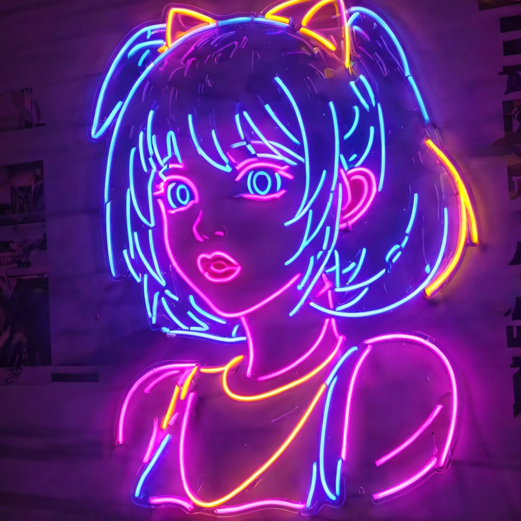 Neon Sign, PENeonSign, neon sign, glowing, colorful, 1girl, Neon Sign, bangs, blue hair, blunt bangs, blush, bow, breasts, closed mouth, commentary request, dress, drill hair, hair bow, hand on own face, highres, idolmaster, idolmaster shiny colors, juliet sleeves, long hair, long sleeves, looking at viewer, medium breasts, mole, mole under eye,