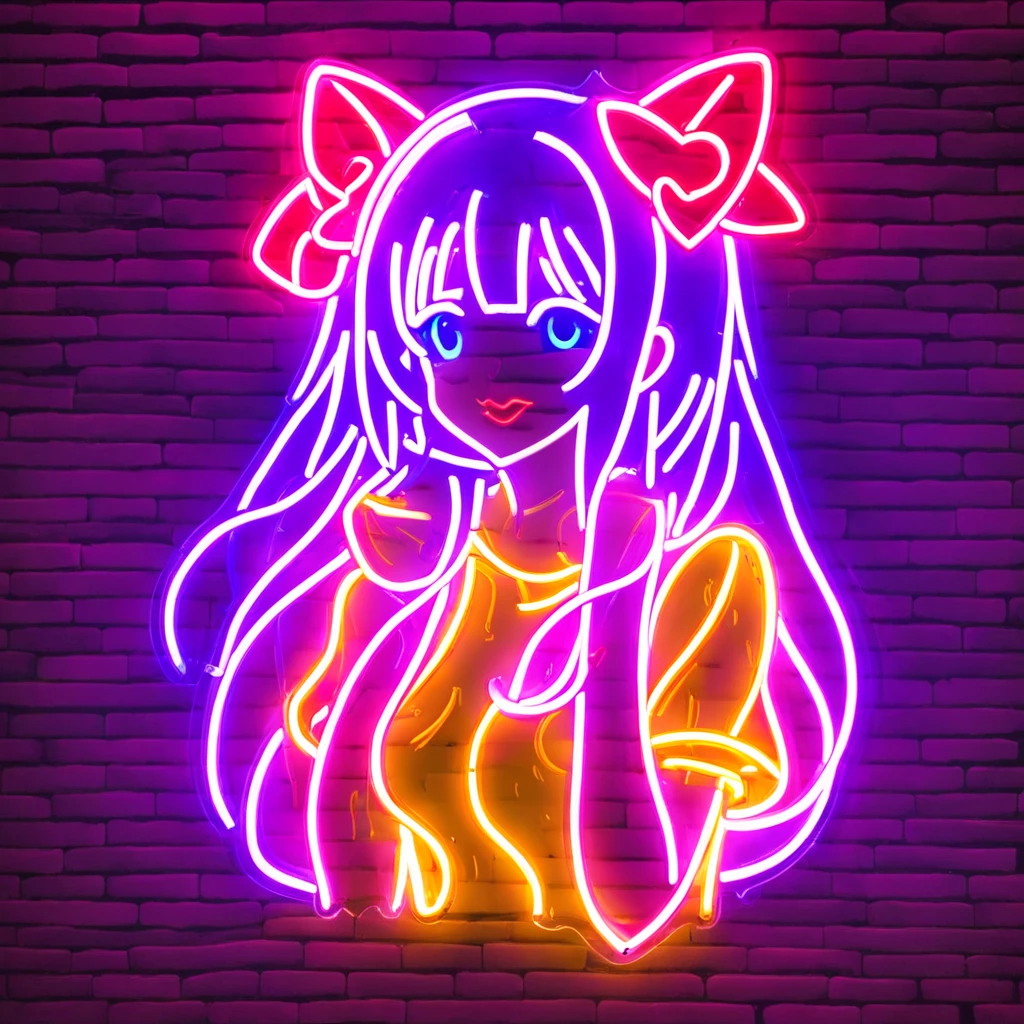 Neon Sign, PENeonSign, neon sign, glowing, colorful, 1girl, Neon Sign, bangs, blue hair, blunt bangs, blush, bow, breasts, closed mouth, commentary request, dress, drill hair, hair bow, hand on own face, highres, idolmaster, idolmaster shiny colors, juliet sleeves, long hair, long sleeves, looking at viewer, medium breasts, mole, mole under eye,