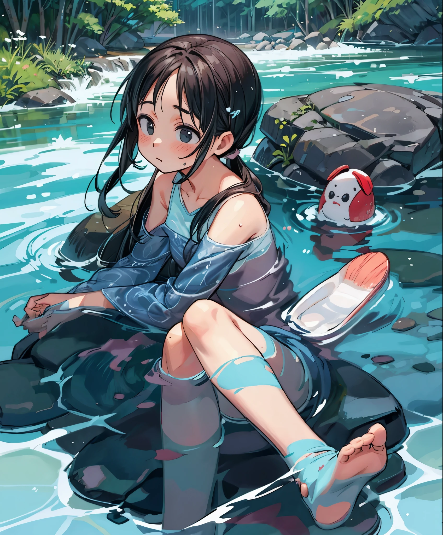 correction、destruction、break、correction、feet、foot、through、water、water面