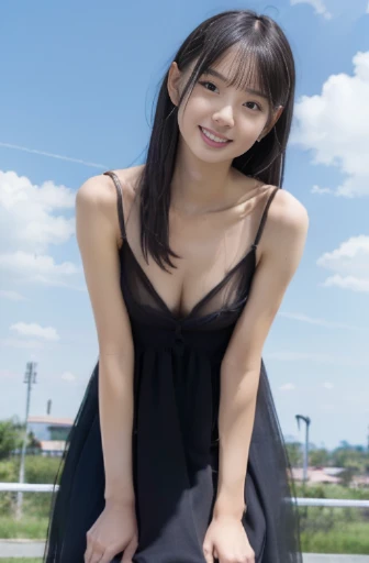 (8k, raw photo, best quality, masterpiece:1.2), (realistic, photo realistic:1.37),perfect ,
Japanese woman,black hair,27 years old,
(slender),
(small breasts best quality),
nsfw,
(full body shot), happy, smiling, floating, (spread both hands:1.0), straight hair, (see through dress:1.3), (in the sky:1.3), front view, (ground-level shot:1.3)