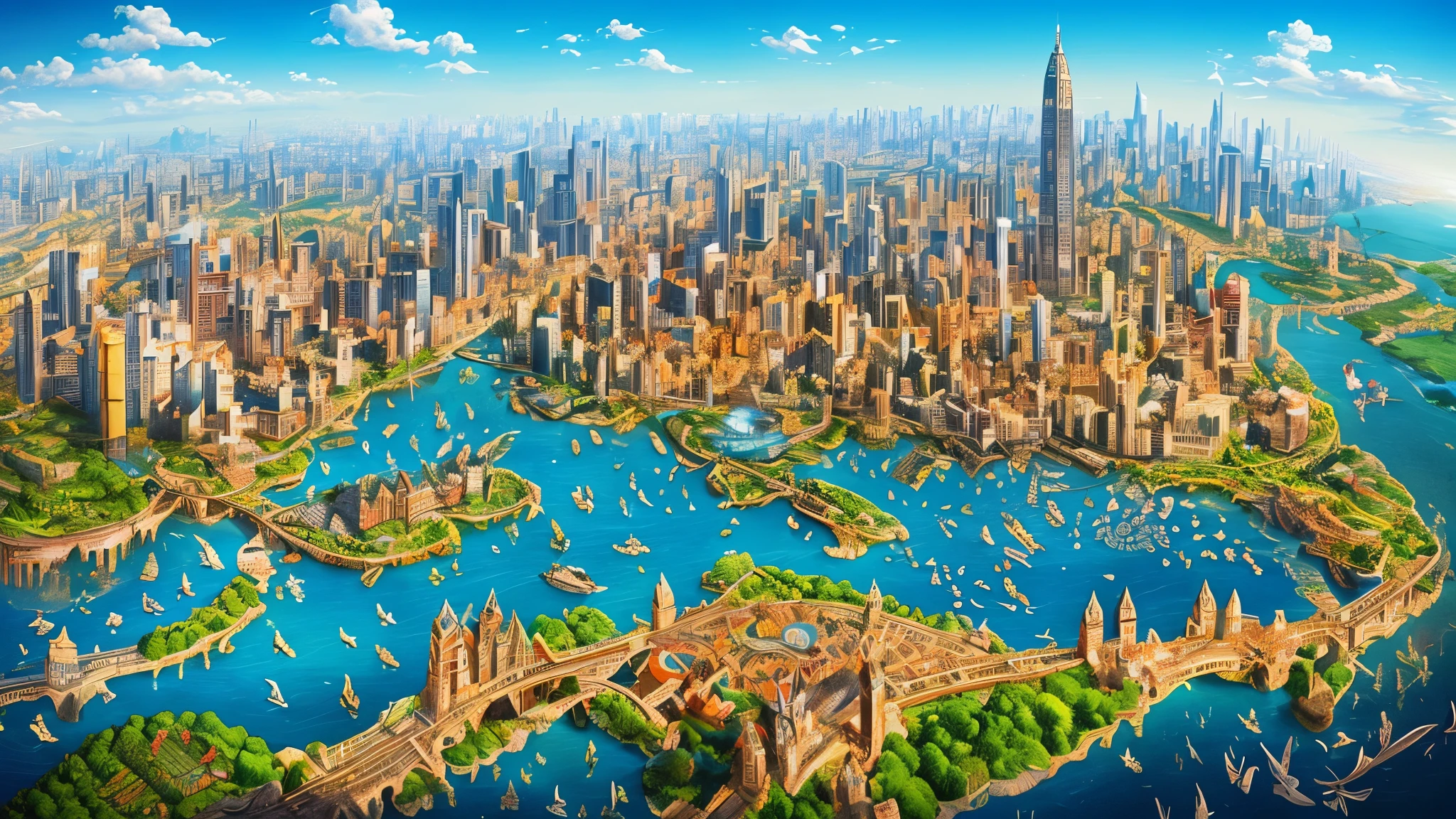 A captivating rendition of a board game background, featuring two-dimensional, birds-eye perspectives of intricately designed cities, meticulously crafted with illusionary depth and textured details, reminiscent of a vintage game setting, showcasing vibrant colors and dynamic shadows, enhancing the immersive experience, as if stepping into a captivating world of spent afternoons and intellectual challenge, perfectly suitable for an award-winning design or exquisite digital illustration. (masterpiece: 1.5, high quality, highly detailed, intricate, best shadows, dynamic angles, colorful and vibrant).