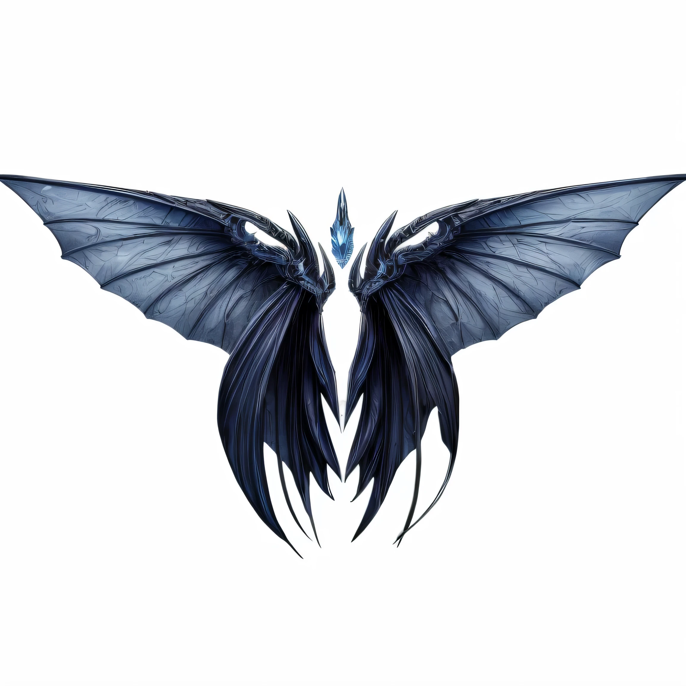 Ice dragon element,bat dragon wings,Navy blue