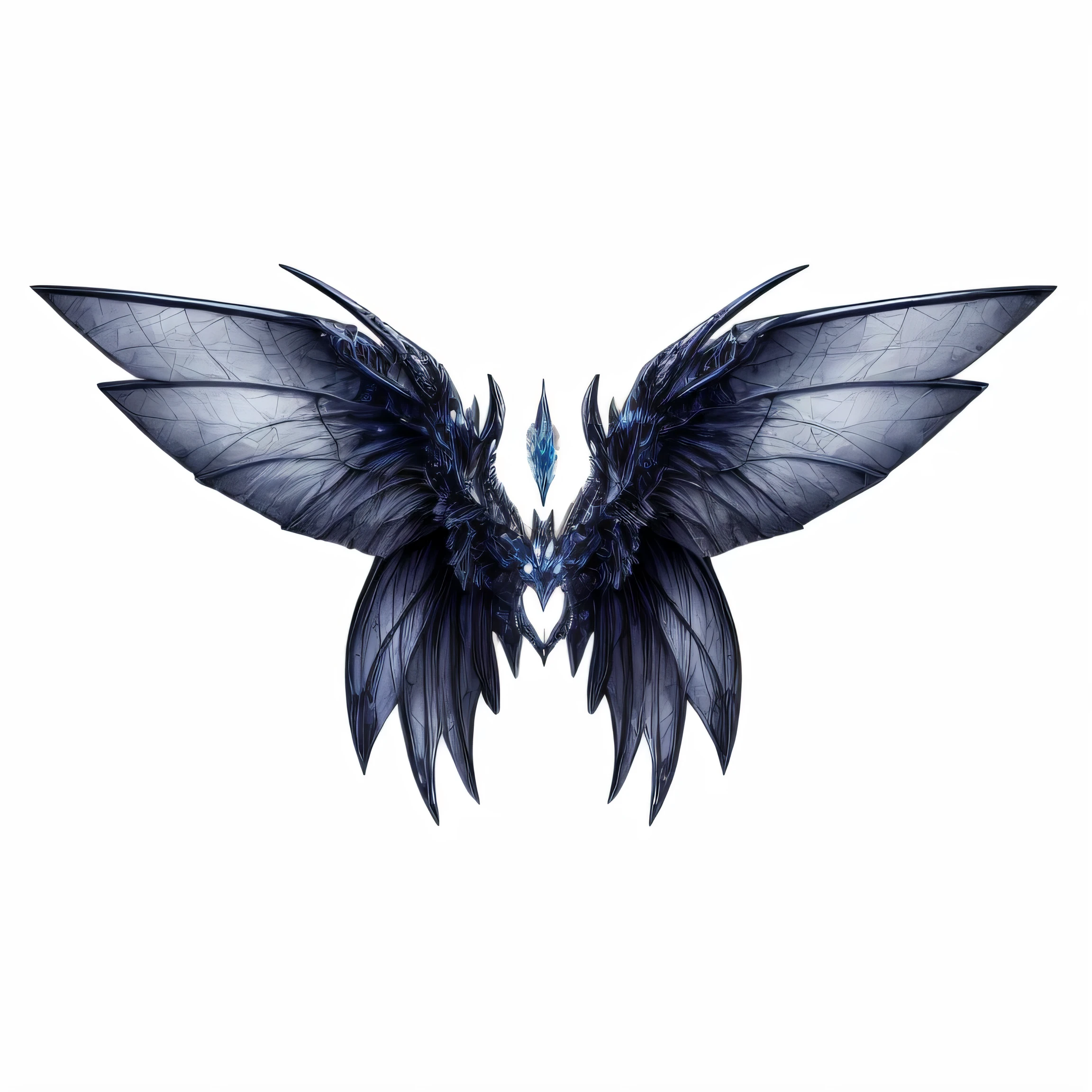 Ice dragon element,bat dragon wings,Navy blue