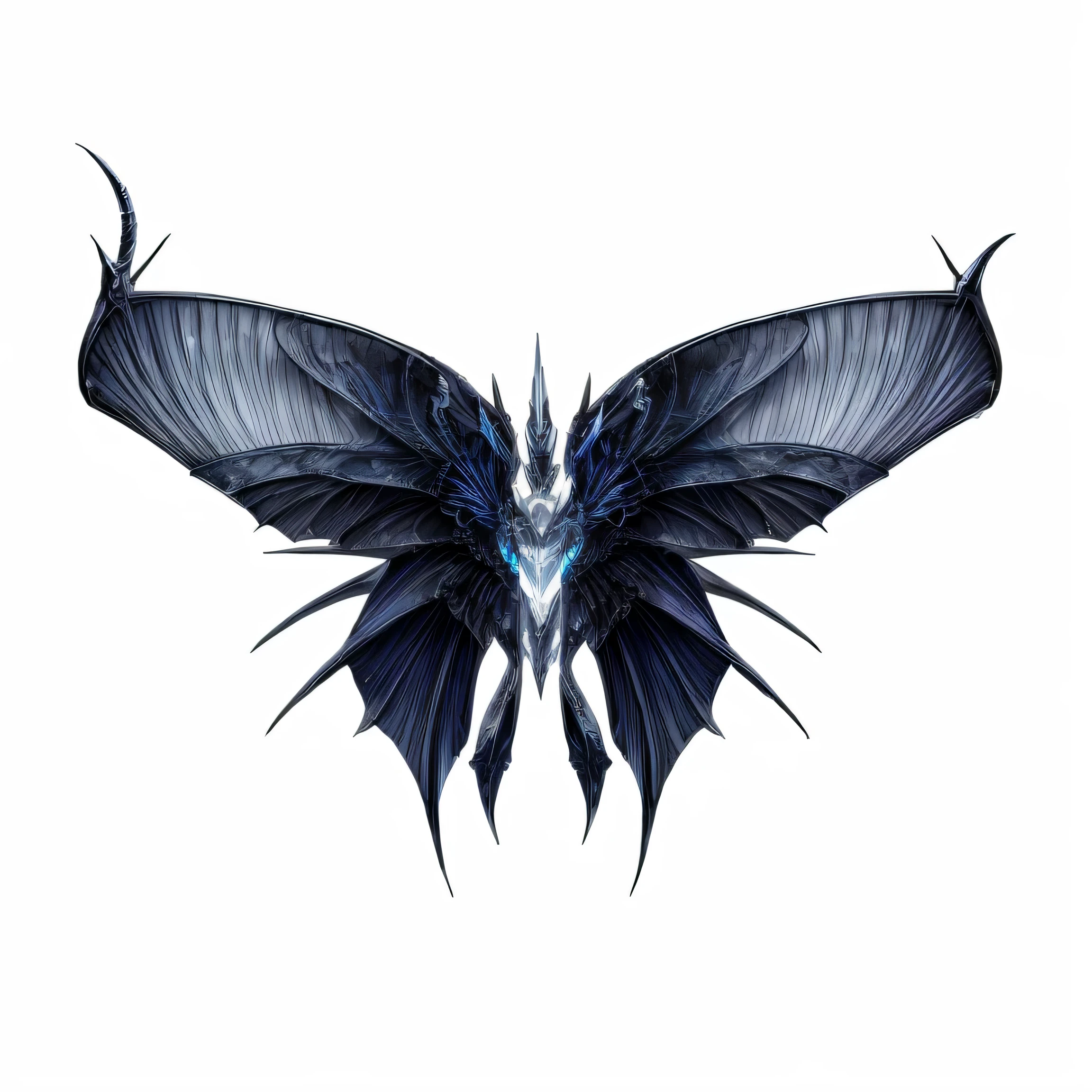 Ice dragon element,bat dragon wings,Navy blue