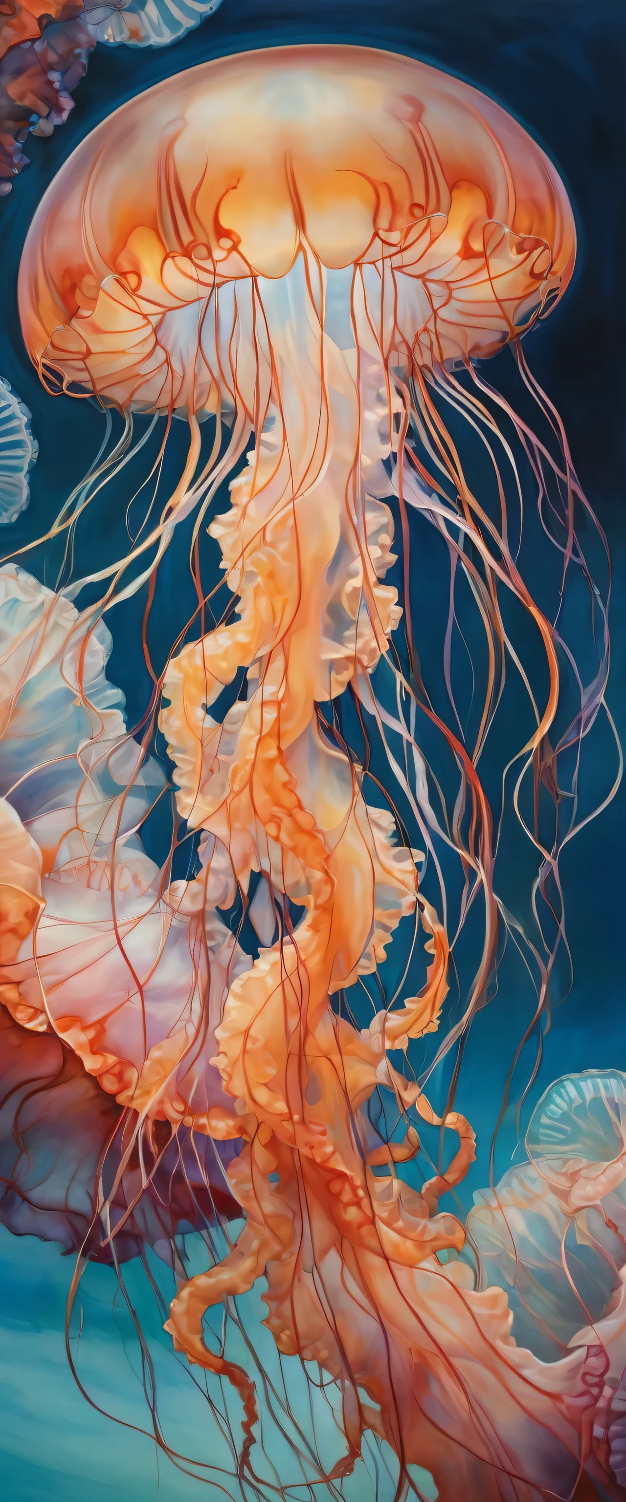 Jellyfish by Georgia O'Keeffe, best quality, masterpiece, Representative work, official art, Professional, Ultra intricate detailed, 8k