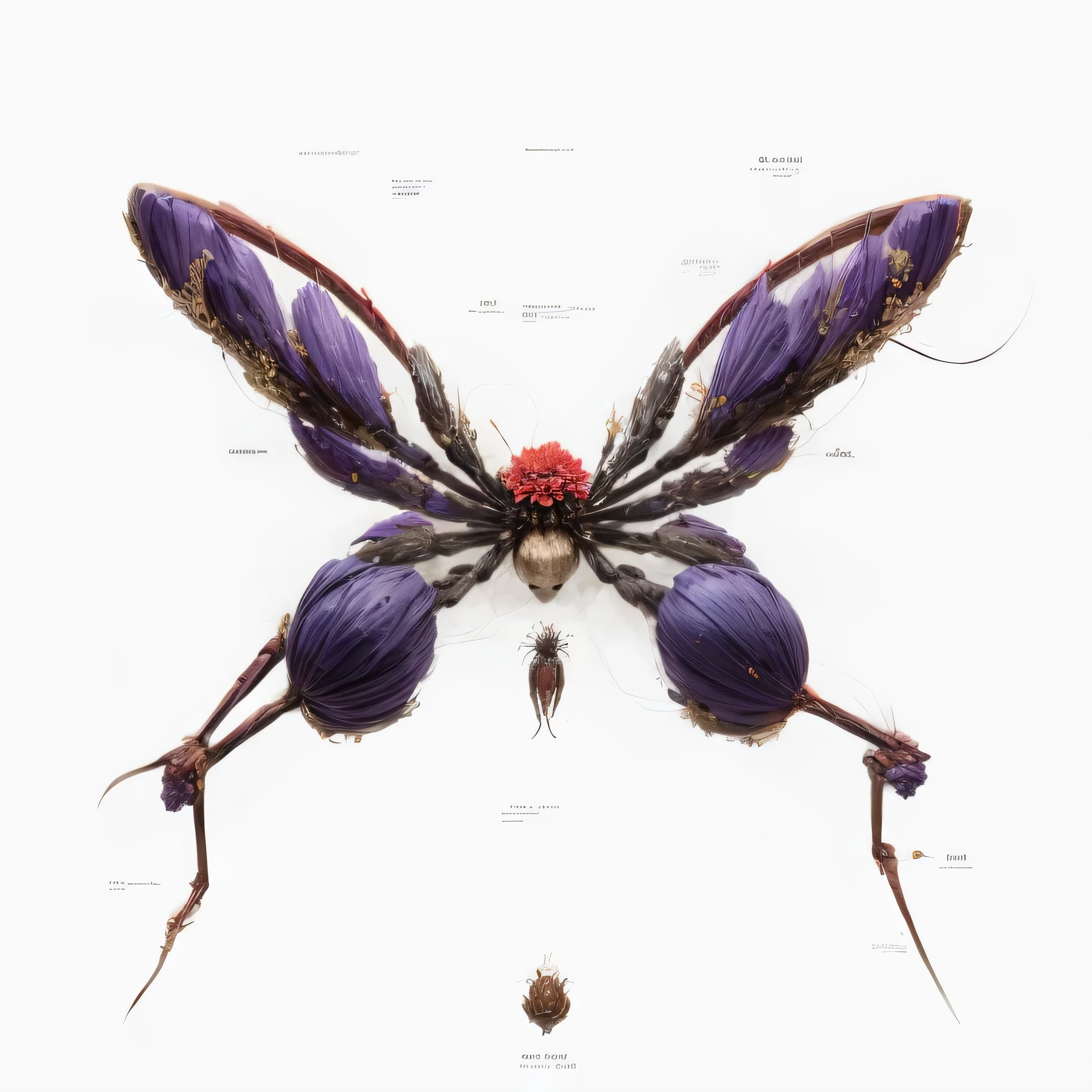spider,Flowers with long legs.pregnant,