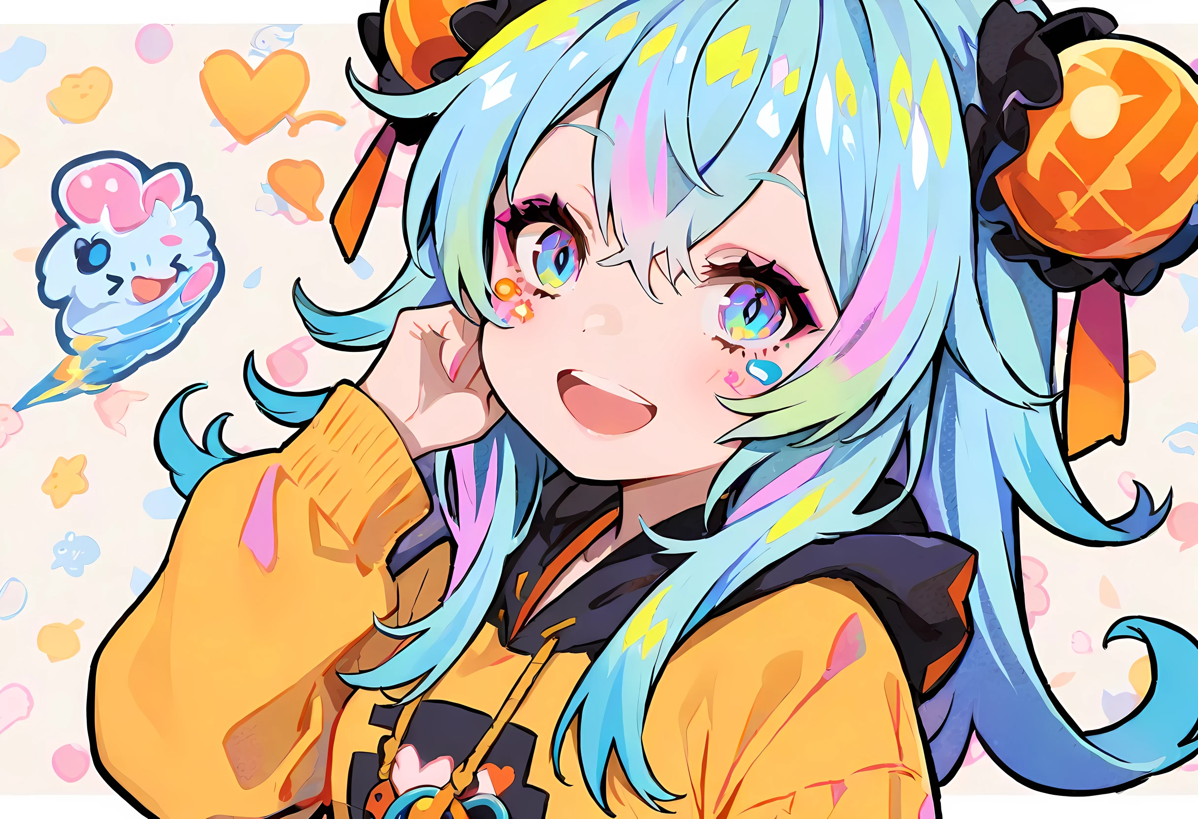fiery girl, Hide with stickers