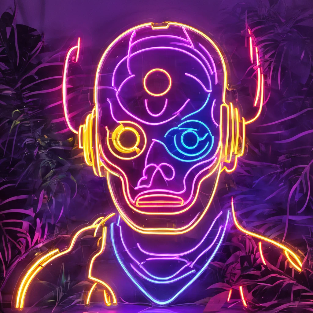 Neon Sign, PENeonSign, neon sign, glowing, colorful, Neon Sign as a Robot by Jan Konůpek, Wayne Barlowe, Bruce Pennington, donato giancola, larry elmore, oil on canvas, masterpiece, trending on artstation, featured on pix