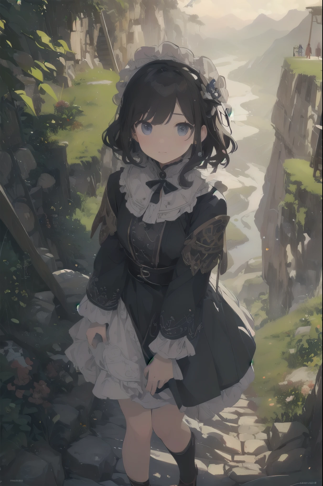 A , an 8-year-old girl, is wearing a black dress. She is very afraid and crying because there is someone putting his finger in her mouth. She is standing in the hall of the house. She is 8 years old.
