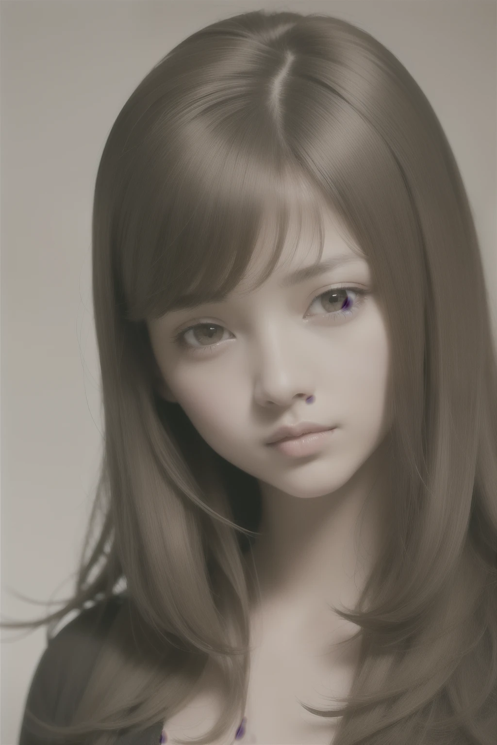 highest quality, masterpiece,  (realistic:1.2), 1 girl, brown hair, brown eyes,front, detailed face, beautiful eyes
