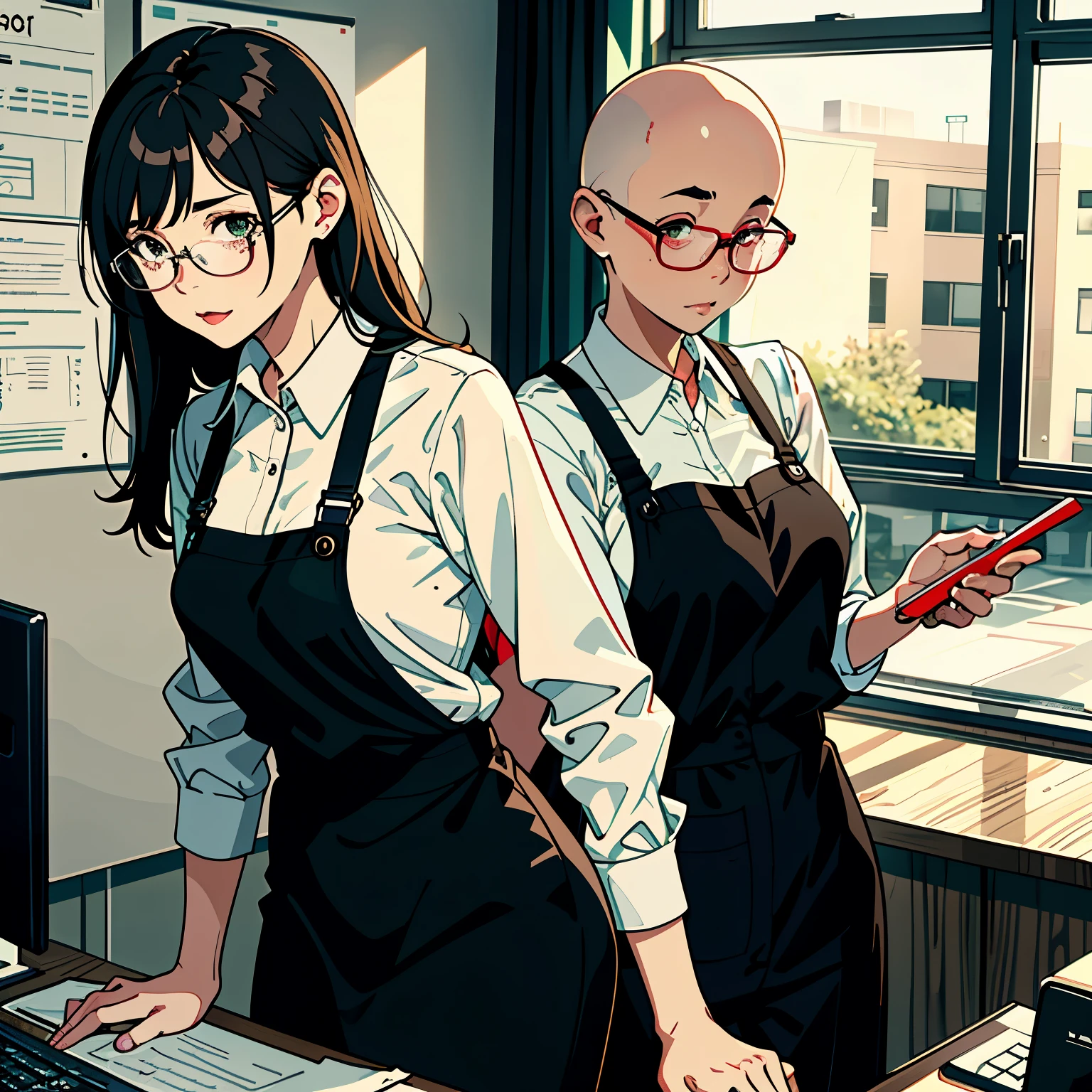(HQ CARTOON Story), Supermarket Shibata, Replacement Sector, Emily, Tutor, Drink Refilling, (High Quality), Detailed Characters, (Emily: Long brown hair, glasses, green blouse, black apron, blue pants), (Tutor: Bald head, mustache, red polo shirt, khaki pants, clipboard in hand),
Emily, a dedicated and hardworking employee at Supermarket Shibata, is undergoing training from her replacement tutor to enhance her skills within the replacement sector. One sunny afternoon, they are found refilling drinks, under the watchful eyes of their customers.
The tutor, with