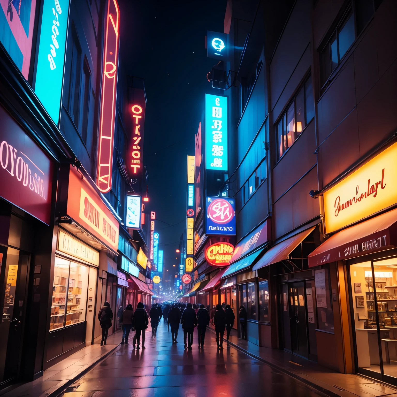(masterpiece,best quality,ultra detailed,8k,)On a hill where you can see the cityscape with twinkling neon signs, a breeze, neon signs are flashing, car headlights flowing, the sunset slightly illuminates the edge of the mountain, almost at night, the stars are coming out from the other side of the sunset, landscape paintings, dazzling neon signs, flashy neon signs, shops that can see the sign well even from a distance,
