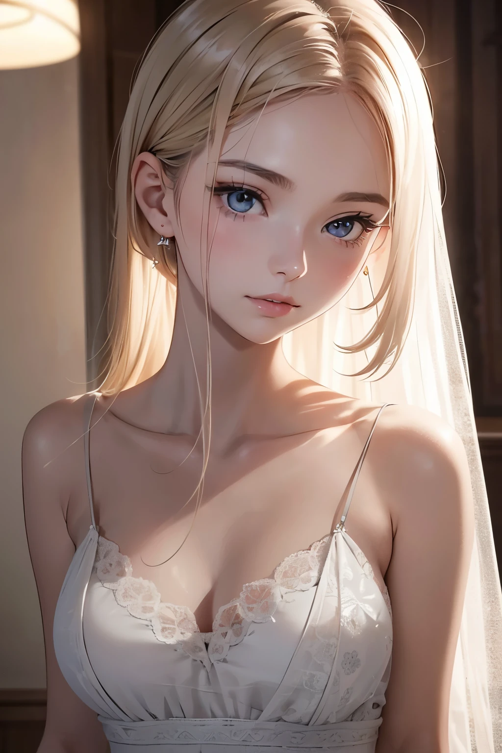 In the serene and melancholic atmosphere of the room, bathed in quiet and calm cinematic light, lies a slender 18-year-old girl named JinxLol. The best quality, ultra-photorealistic image captures her every detail with precision, showing realistic skin that glows with a natural, radiant complexion under the soft, muted lighting.

Her delicate and beautiful face is the epitome of perfection, with pores visible only at the closest of inspections, each one an accurate representation of real life. Full of realistic details, her features reveal a thin nose, plump, pink lips, and large, beautiful, detailed eyes that sparkle with