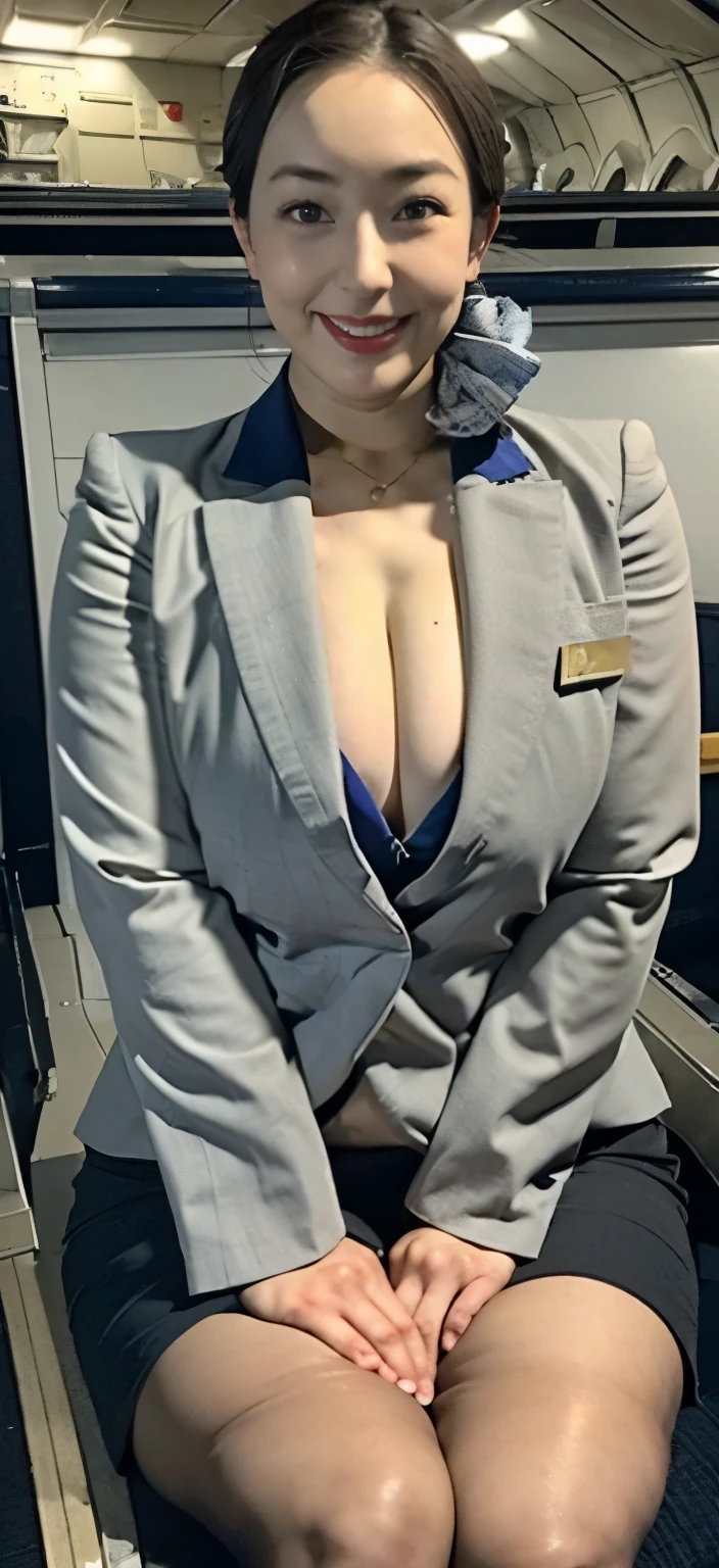 ((Japan's most beautiful mom))、((Dressed as a CA))、(())、((Big breasts that are a little droopy))、((A neat mother who looks kind and has a happy face.))、((You look weak with troubled eyebrows))((She has a plain face but a body that is more erotic than anyone else.))、((Her hair is neatly styled and shows off her forehead.))、((A shiny face from working hard))、((trying to lift something up))、inside the plane、((She is bowing and the cleavage of her breasts is visible.))、((Miniskirt and black obscene pantyhose are the best))、((A body that foreshadows sexual service))、((Straddling Pussy Aviation))