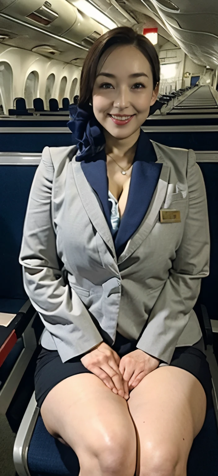 ((Japan's most beautiful mom))、((Dressed as a CA))、(())、((Big breasts that are a little droopy))、((A neat mother who looks kind and has a happy face.))、((You look weak with troubled eyebrows))((She has a plain face but a body that is more erotic than anyone else.))、((Her hair is neatly styled and shows off her forehead.))、((A shiny face from working hard))、((trying to lift something up))、inside the plane、((She is bowing and the cleavage of her breasts is visible.))、((Miniskirt and black obscene pantyhose are the best))、((A body that foreshadows sexual service))、((Straddling Pussy Aviation))((Looking at the camera))、((CA spreads her legs and shows us her super obscene panties))、((Don't tell everyone Shi's pose))、((Super high quality))、((Ultra high definition))