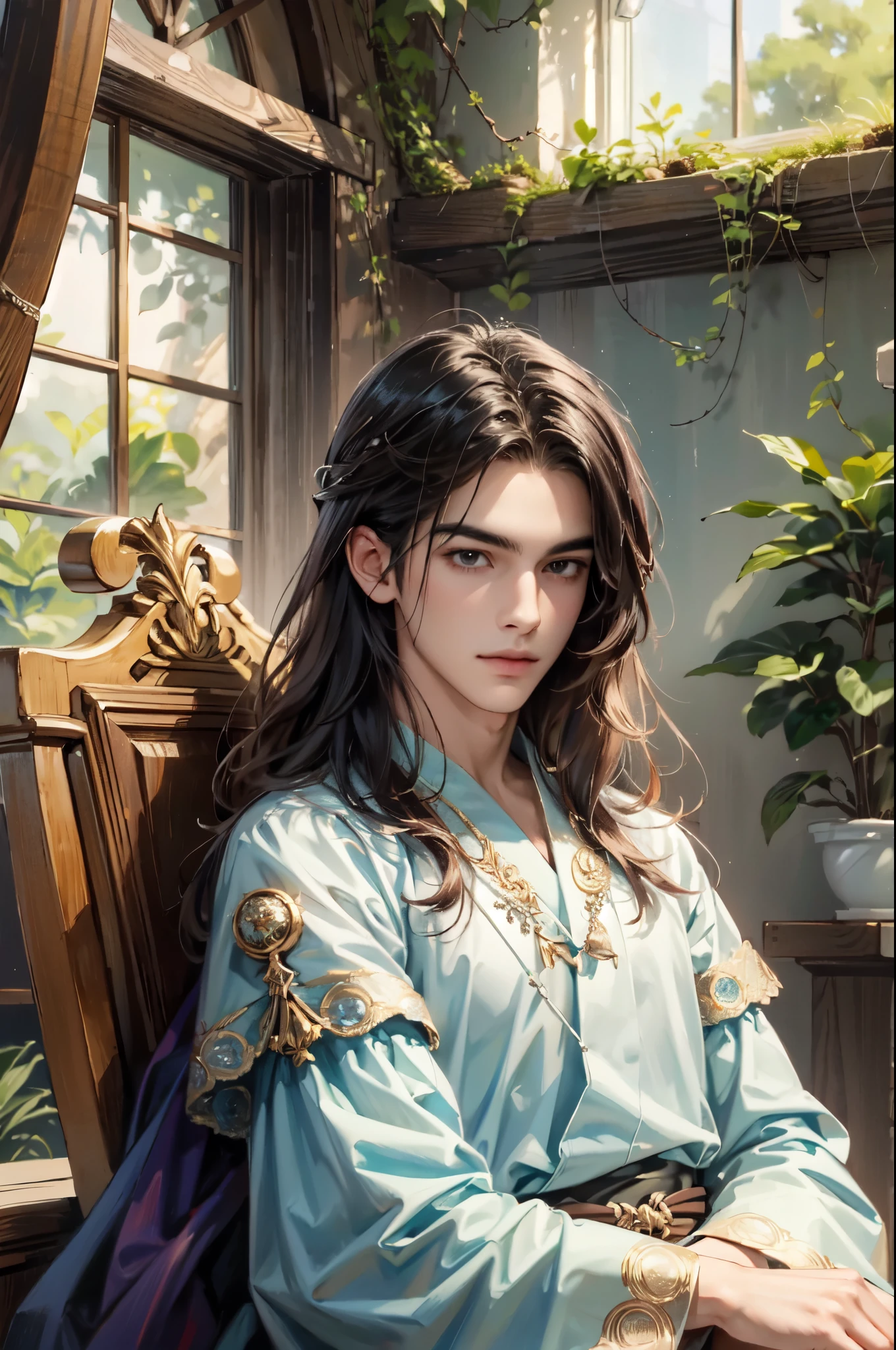best quality, masterpiece, highres, handsome face, perfect face, korean face, detailed scenery