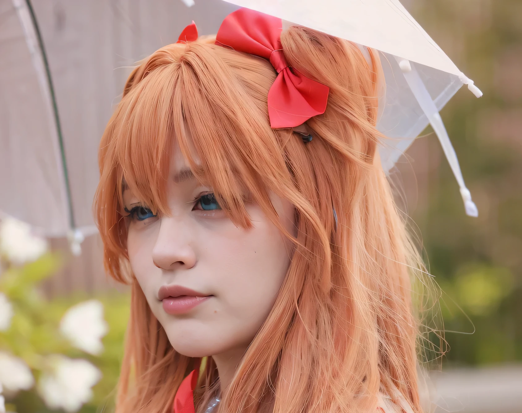 There is a woman wearing a red bow on her head, portrait of flying birds langley soryu, ayaka cosplay, Anime Girls Cosplay, Portrait of radical lolita girl, flying birds langley soryu, flying birds langley, flying birds langley sohryu, real life anime girls, flying birds, flying birds langley souryuu, Close-up of a young anime girl