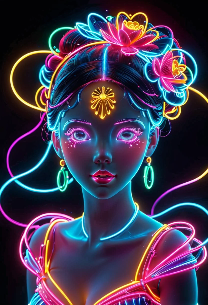 neon lights, luminescent, rich and colorful, Princess, masterpiece, High resolution, Octave 4k, high detail