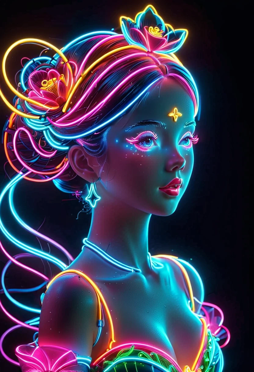 neon lights, luminescent, rich and colorful, Princess, masterpiece, High resolution, Octave 4k, high detail