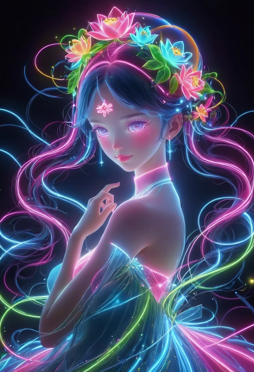 neon lights, luminescent, rich and colorful, Princess, masterpiece, High resolution, Octave 4k, high detail