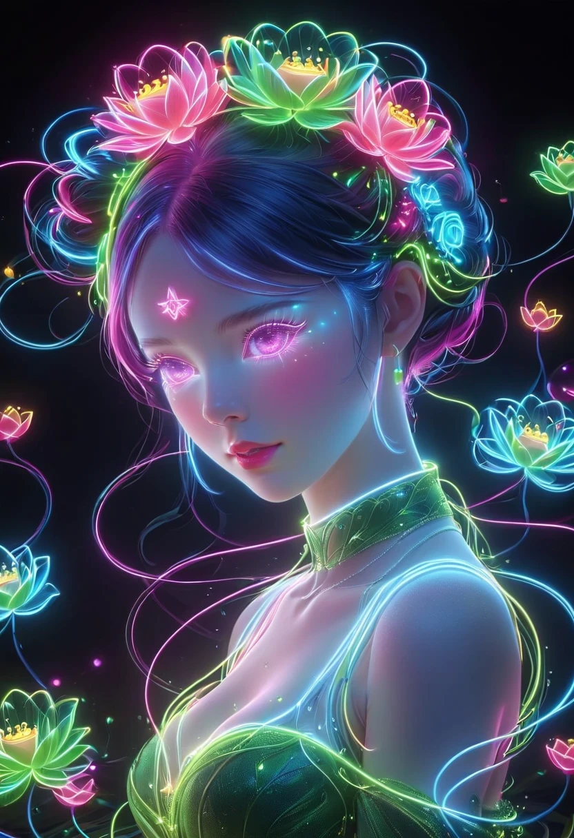  neon lights, luminescent, rich and colorful, Princess, masterpiece, High resolution, Octave 4k, high detail