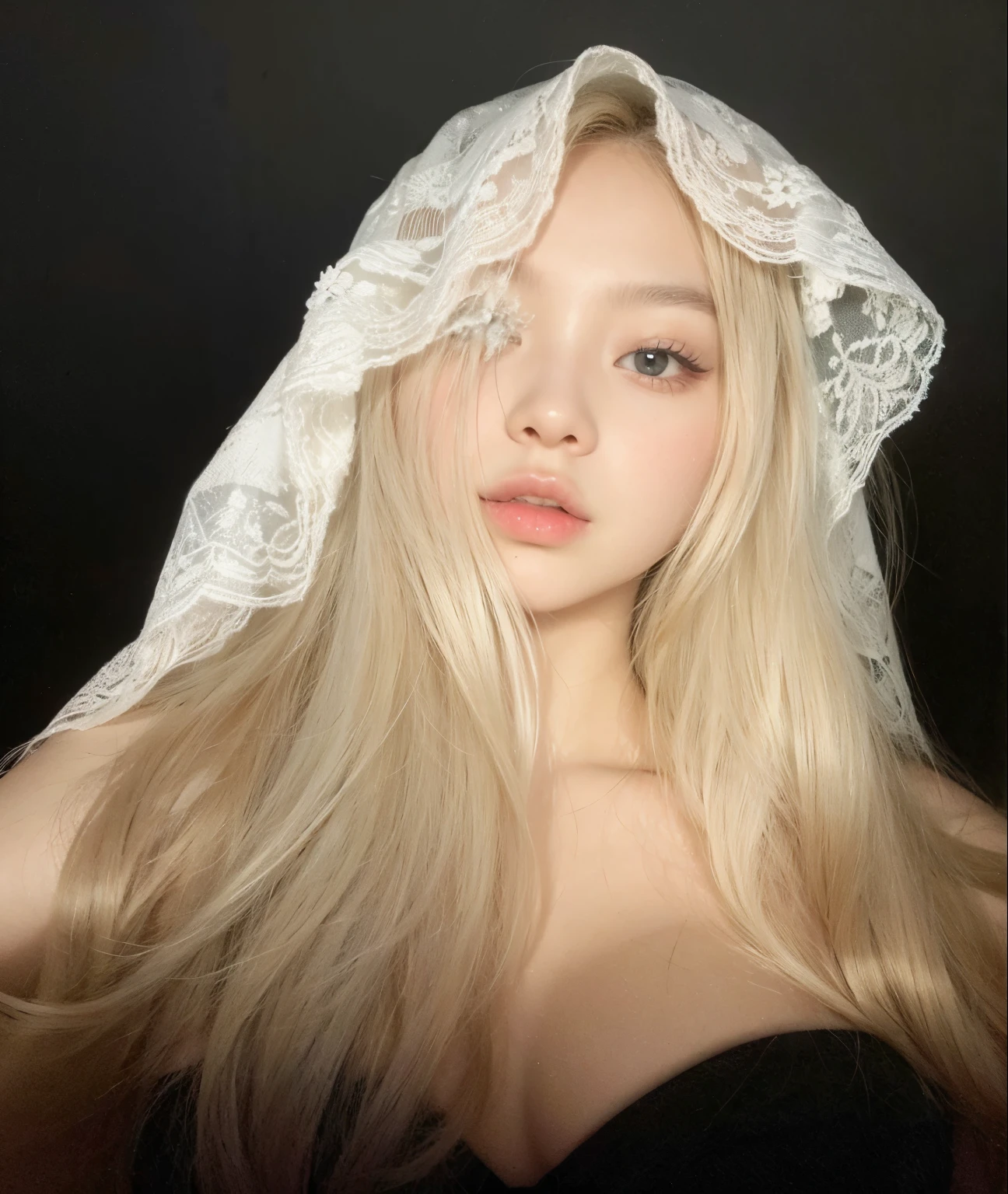 mulher loira com cabelos longos, wearing a veil and a black dress, face like exposed ester, com longos cabelos loiros, com cabelos longos brancos, vestindo capuz de seda branco, her hair is white, com cabelos loiros muito longos, 18 anos de idade, com longos cabelos brancos, cabelo loiro muito claro, 1 6 anos, Yelena Belova