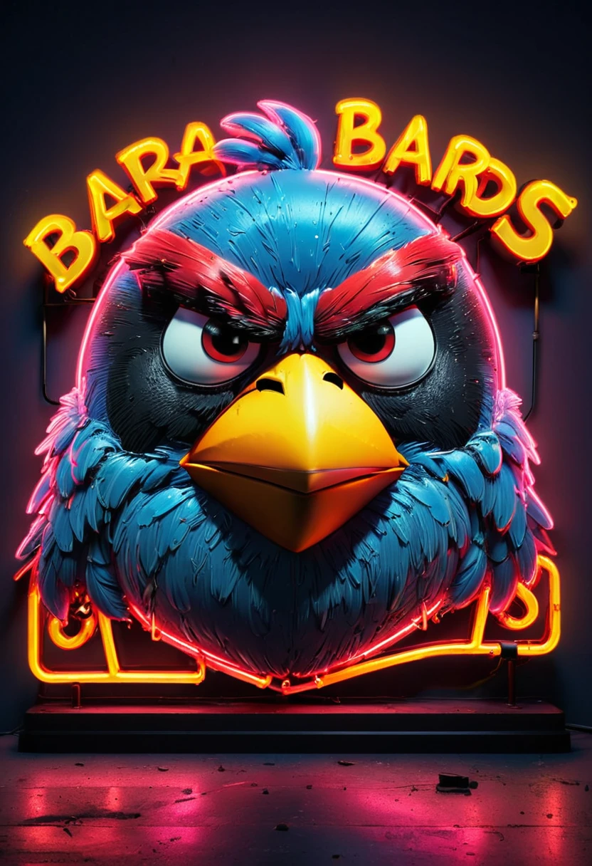 Neon Sign, by angry birds, (masterpiece, best quality, perfect composition, very aesthetic, absurdres, ultra-detailed, intricate details, Professional, official art, Representative work:1.3)