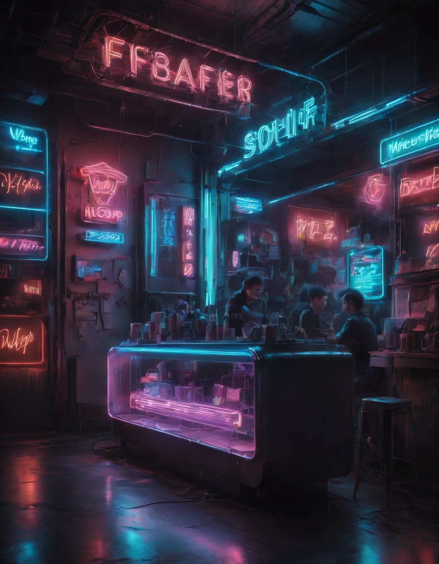 Neon Sign, by wlop, best quality, masterpiece, very aesthetic, perfect composition, intricate details, ultra-detailed