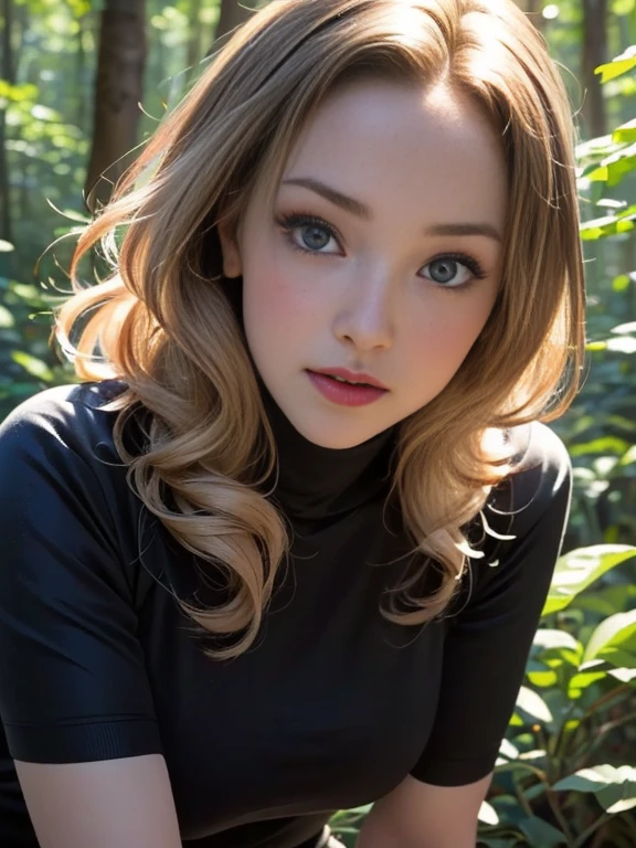 (best quality, 8k, highres, photorealistic:2.0), (solo, one girl:2.0),(lighting: front),(lighting: strong),(ultimate beautiful girl:2.0),(shiny skin),(oily skin),(blonde hair:1.5),(very long hair:1.5),(beauty:2.0),Blush brown makeup , dark eye makeup , use pink glossy lipstick,(big beady eyes girl:1.5),(droopy-eyed girl:1.5),(thin girl:1.5),(baby face girl),(sex appeal:1.7),(sweet smelling girl),(Photographed on a hiking trail in the forest:1.8),(brook babbling),(A place with very clean air),(she works for low wages:1.5),(she has a nice smile),(she is very sociable),(from a very poor family:1.5),(virgin girl),(She is a secret pervert.),(she covertly lewd),(she looks so erotic),(Preserve virginity for devout Christians),chuuChloe,(woman enjoying hiking:1.5),(like mode fashion:1.3),(Secretly masturbating and climaxing violently)