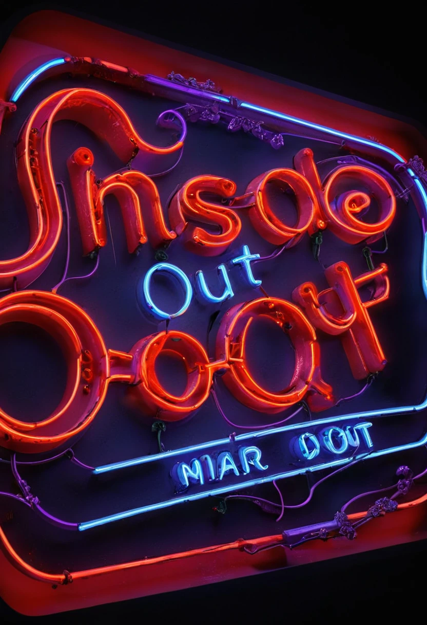 Neon Sign, movie "Inside Out", (masterpiece, best quality, perfect composition, very aesthetic, absurdres, ultra-detailed, intricate details, Professional, official art, Representative work:1.3)