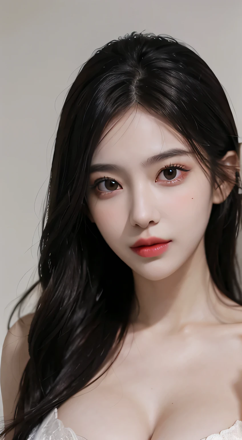 Photocinematic, detailed facial features, no-makeup, Realistic skin, born, Urzangarh, Phantom High Speed Camera, shadow play, A hyper-realistic, Detailed Face - AR 16:9 --s 750 --v 5.2、I can see the cleavage、smil，