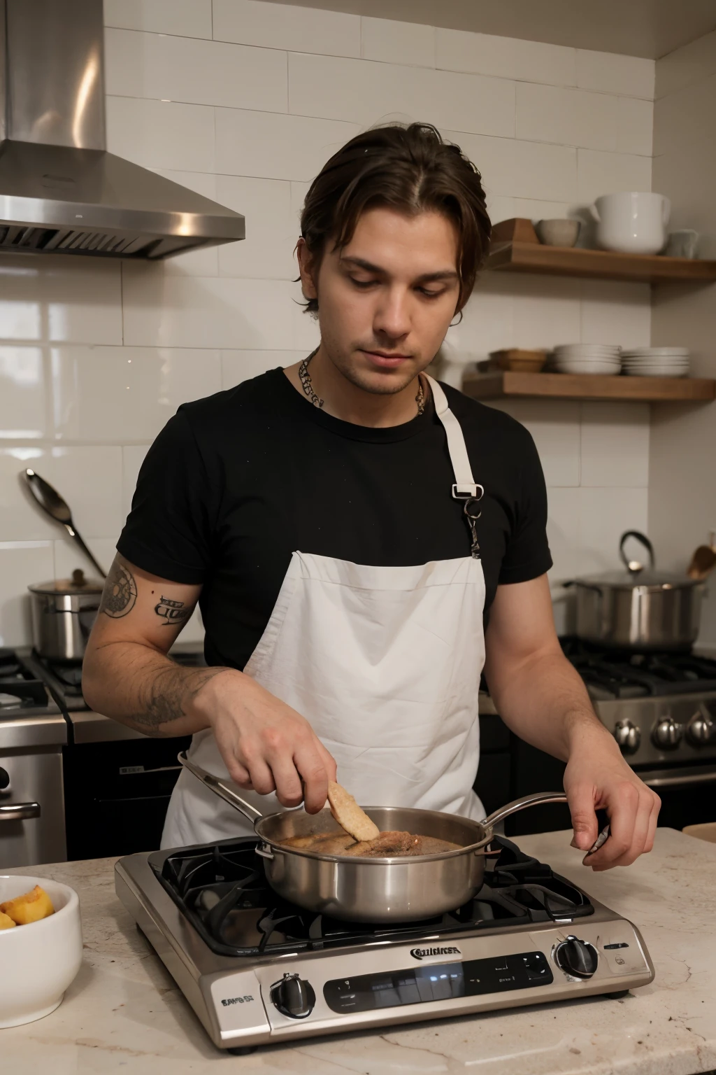 it's a bad cooker and in his kitchen he has a rat