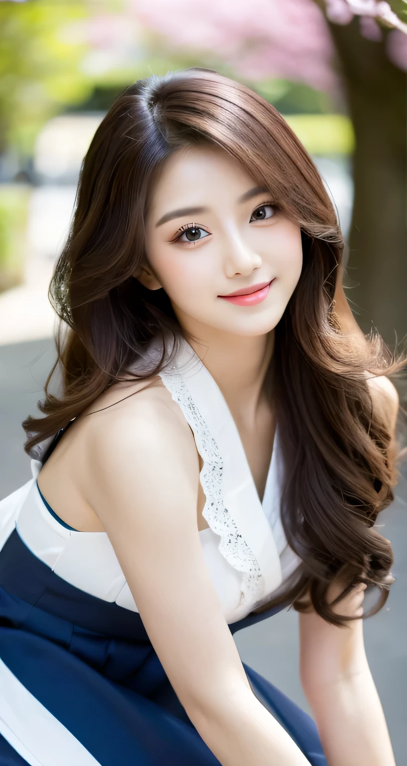 [masterpiece] table top, highest quality, shape, Highly detailed and finely crafted, High resolution 8K wallpaper, Japanese style,
Dynamic and beautiful form, Sharp features, Full body image of a 20 year old girl wearing spring clothes, oozing sex appeal,
Wavy hair flows softly around the face, cute expression, natural color lip, bold, Sexy pose with a seductive smile,
Harajuku fashion aesthetics, exuding confidence and charm, [masterpiece]