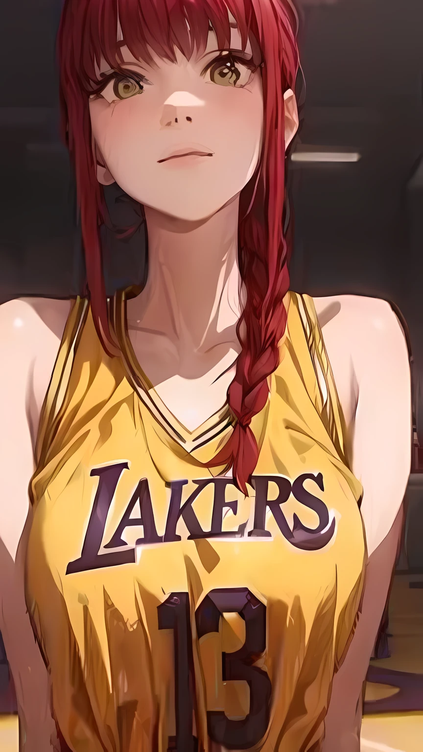 1girl,standing in basketball court,wearing basketball clothes