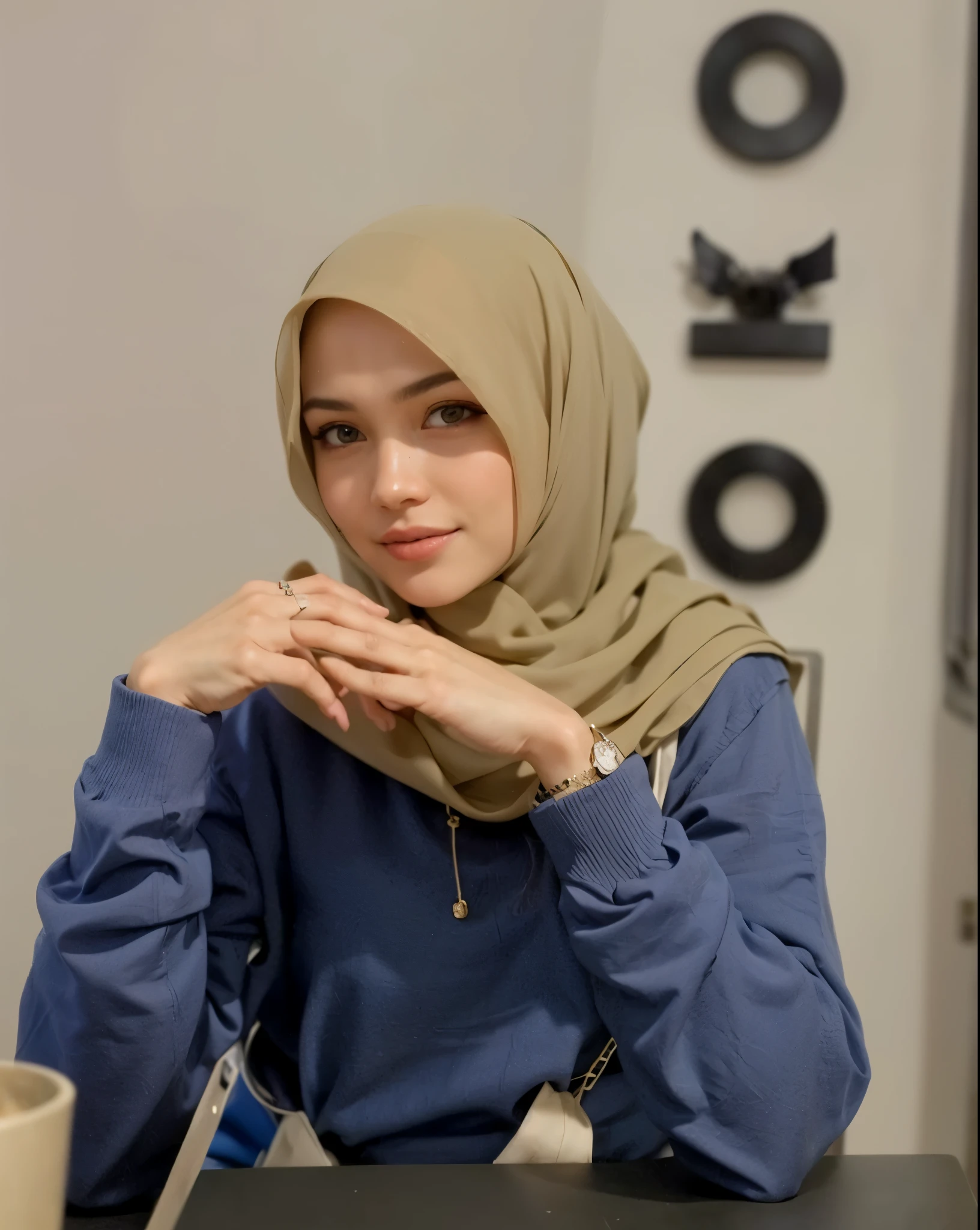 masterpiece, (ultra-high-definition portrait, vignet:1.4), Realistic, extremely detailed, CG unified, 8k, Clean lines, highly detailed, High-definition, raw color photos, she is smiling, Realistic portrait, Cinematic Light, Beautiful detailed, (1hijabgirl, indonesian:1.5), (165cm tall, big breasts with lips like she wants to kiss:1.5), Beautiful big breasts, breasts details, very tight, (Biggorgeous breast, Serious Face:1.5), (Serious Face, Big Breast:1.4), Close up of a girl in Beautiful clothes with errected nipple, biggorgeous breast, Soft smile, scarf, (Bombastic Side Eyes with curvaceous body:2), pose 4 of 1 6, Undress, No bra, (nipples that are clearly sticking out detail:1.2), Outdoors, high intricate detailed.
