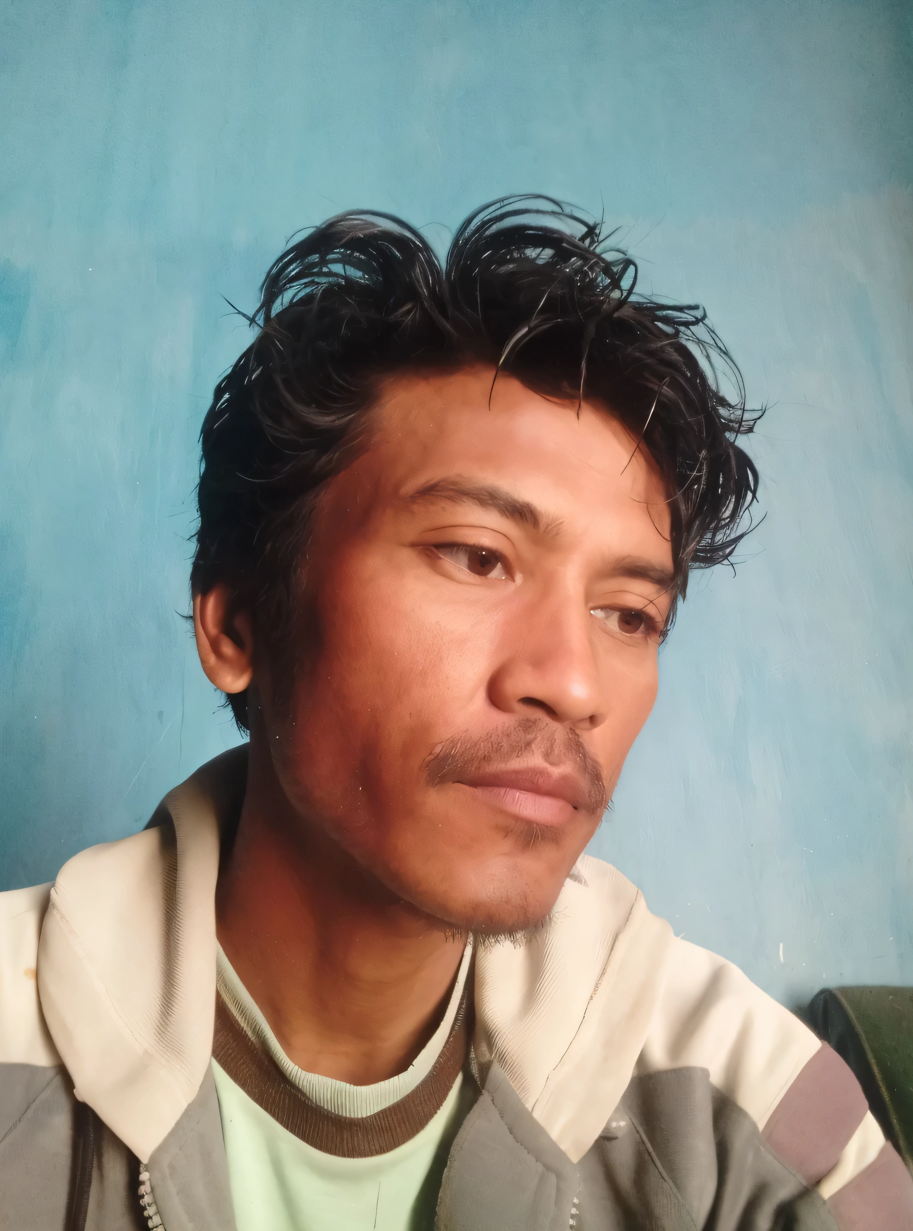 there is a man with a mustache and a jacket on, 4 0 years old man, in profile, ayan nag, portait image, photo of a man, a photo of a man, by artist, 2 7 years old, help me, mohamed chahin, 5 0 years old man, johnatan wayshak, 3 2 - year - old man
