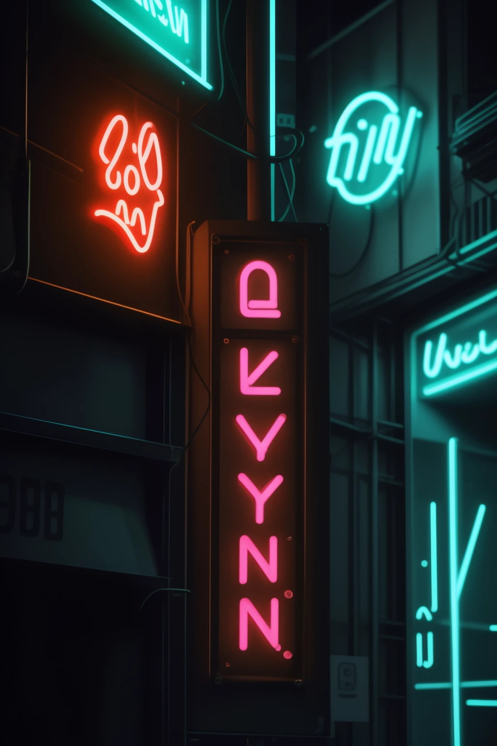 ((Vibrant neon lights:1.5)), ((Glowing neon signs:1.37)), ((Masterpiece of neon art:1.2)), ((Realistic neon depiction:1.4)), ((Detailed neon illustration:1.5)), ((Photorealistic neon representation:1.3)), In the heart of the bustling city, the bright and colorful spectacle of neon signs enchants the night. Each sign is a stunning work of art, its vibrant hues illuminating the darkness with an otherworldly glow. The neon lights dance and flicker in unison, casting a surreal,