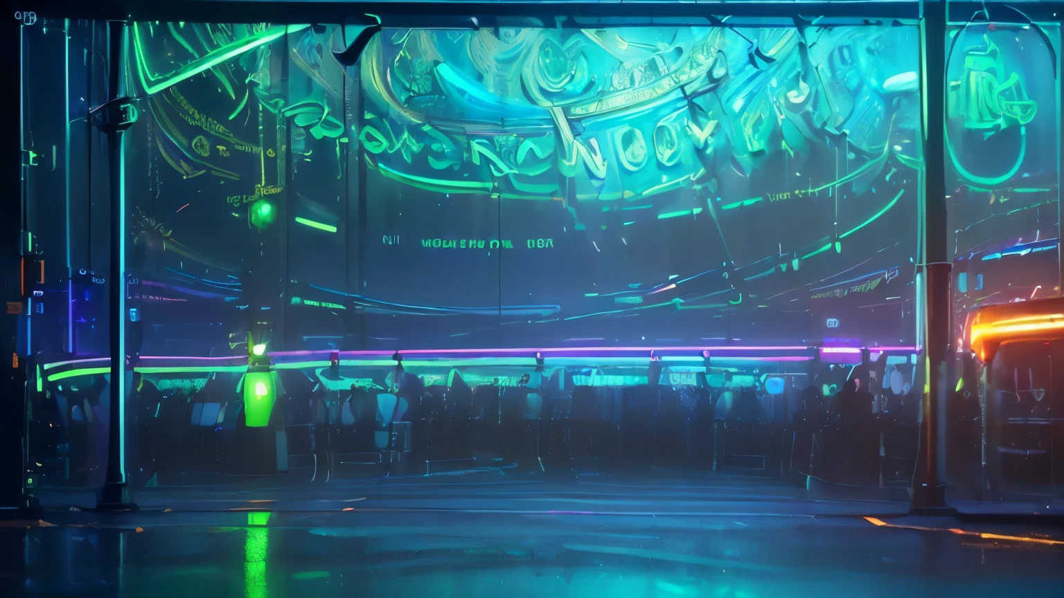 ((Vibrant neon signs)), ((Illuminated masterpiece:1.4)), ((Realistic reproduction:1.3)), ((Detailed illuminated lines:1.5)), ((Photorealistic:1.6)), Neon Sign, urban, ((Vivid colors:1.5)), Cityscape, Retro, ((Glowing tubes:1.4)), electronic, ((Reflective surfaces:1.4)), Rainy night, ((Glass-smooth enamel protective coating:1.31)), energy-efficient, ((Glowing letters:1.5)), Night scene,