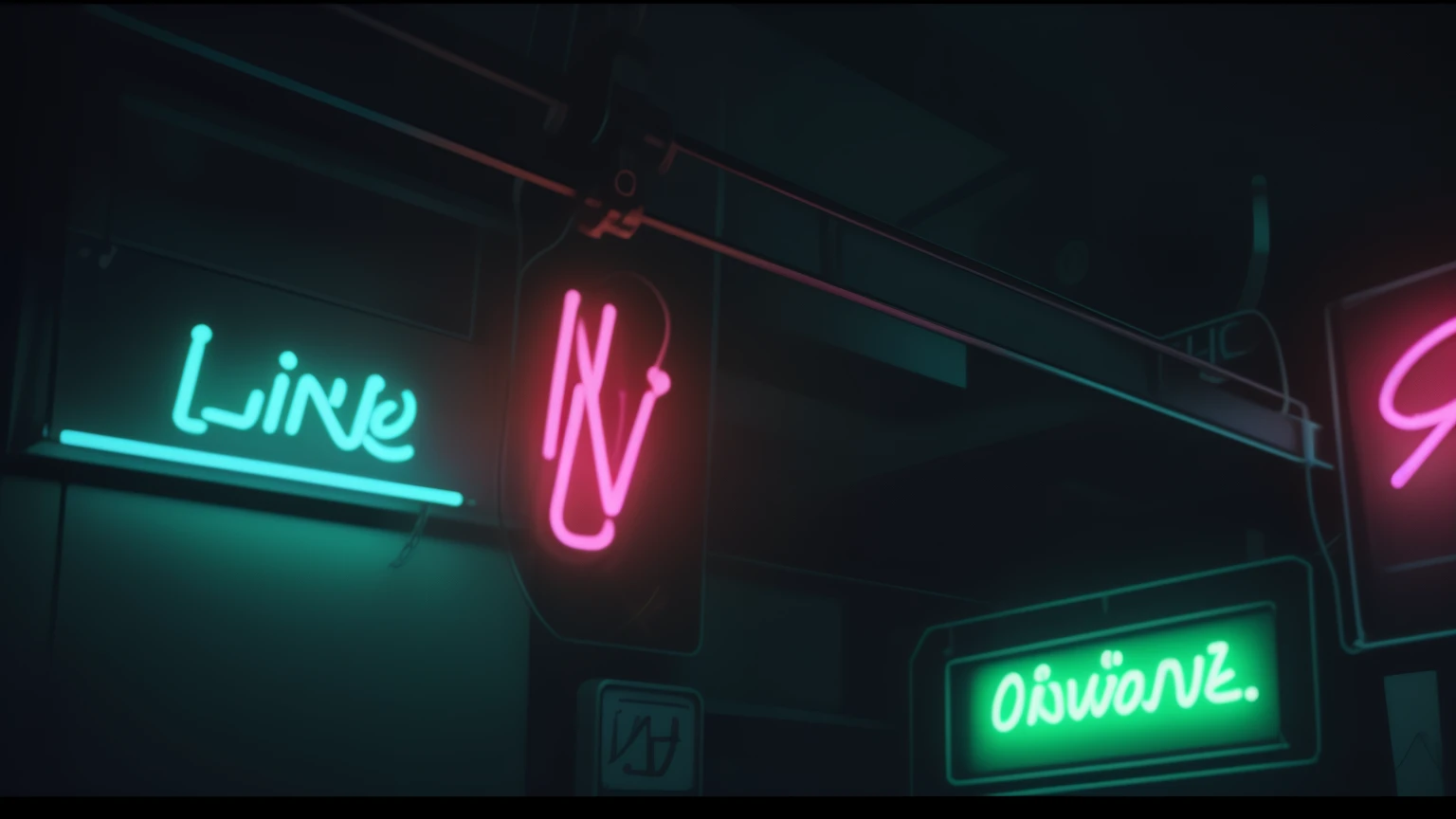 ((Vibrant neon lights:1.5)), ((Glowing neon signs:1.37)), ((Masterpiece of neon art:1.2)), ((Realistic neon depiction:1.4)), ((Detailed neon illustration:1.5)), ((Photorealistic neon representation:1.3)), In the heart of the bustling city, the bright and colorful spectacle of neon signs enchants the night. Each sign is a stunning work of art, its vibrant hues illuminating the darkness with an otherworldly glow. The neon lights dance and flicker in unison, casting a surreal,