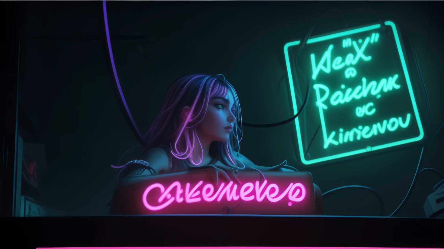 ((Vibrant neon lights:1.5)), ((Glowing neon signs:1.37)), ((Masterpiece of neon art:1.2)), ((Realistic neon depiction:1.4)), ((Detailed neon illustration:1.5)), ((Photorealistic neon representation:1.3)), In the heart of the bustling city, the bright and colorful spectacle of neon signs enchants the night. Each sign is a stunning work of art, its vibrant hues illuminating the darkness with an otherworldly glow. The neon lights dance and flicker in unison, casting a surreal,