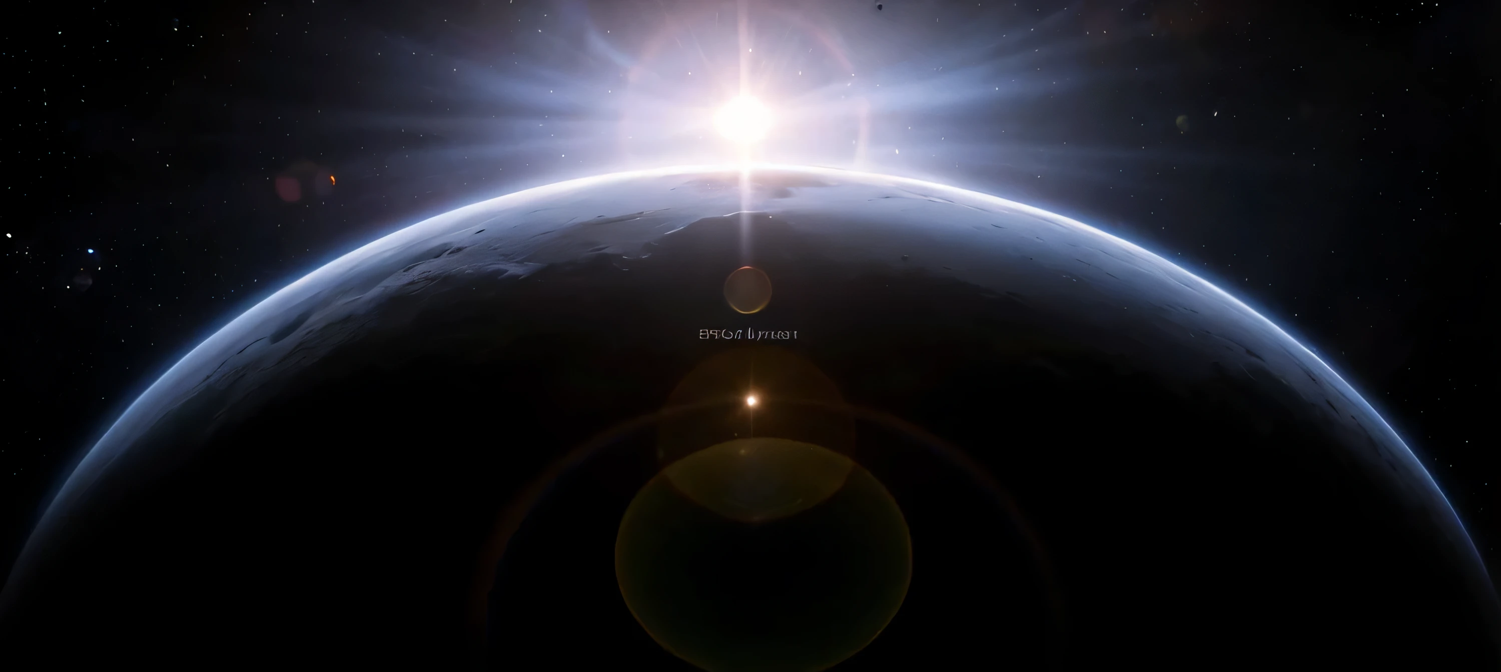 Close-up of planet with sun in background, Exoplanets, Highly detailed atmosphere, Space atmosphere, Distant light from a distant sun, Subtle lens flare, another planet, Sunset on a distant machine planet, space engine, big planet in background, Atmosphere of dawn, planet in space, Exoplanets landscape, on Exoplanets, glowing light atmosphere, planet surface