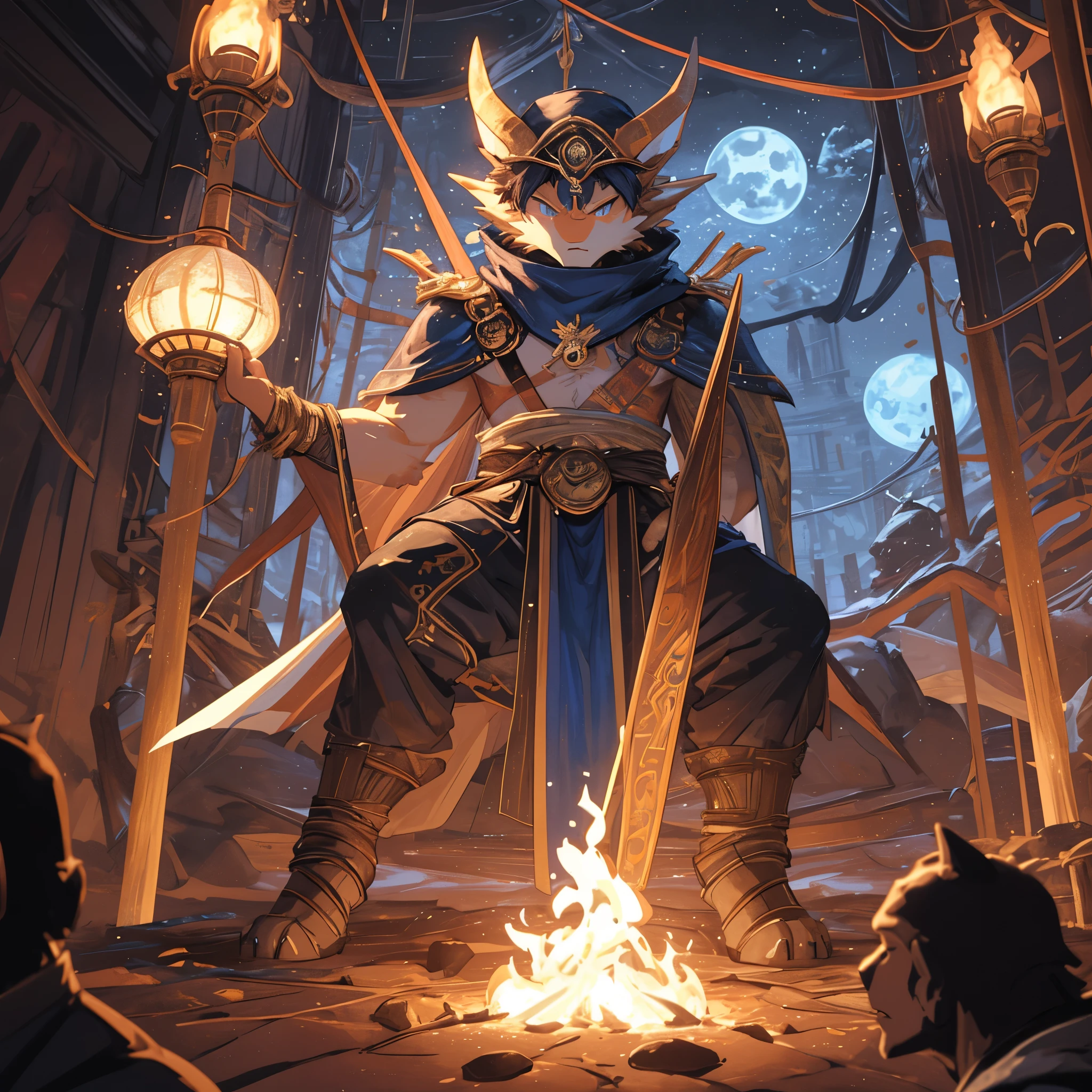 top quality, high-quality illustrations((masterpiece))depth of field, motion blur, absurdres, Perfect Anatomy, magnificent picture of kemono fighting fierce battles, kemono, Anthro((dramatic))epic, weapon, Acrobat, One scene of movie,