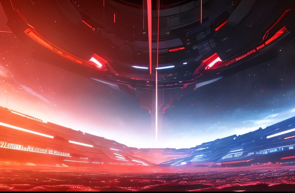 (epic social landscape),(fantasy futuristic background image),(red/black),(left side black),(right side red),(technology),(cover image epic),(vivid colors),(ultra-detailed),(physically-based rendering),(HDR),(bokeh)