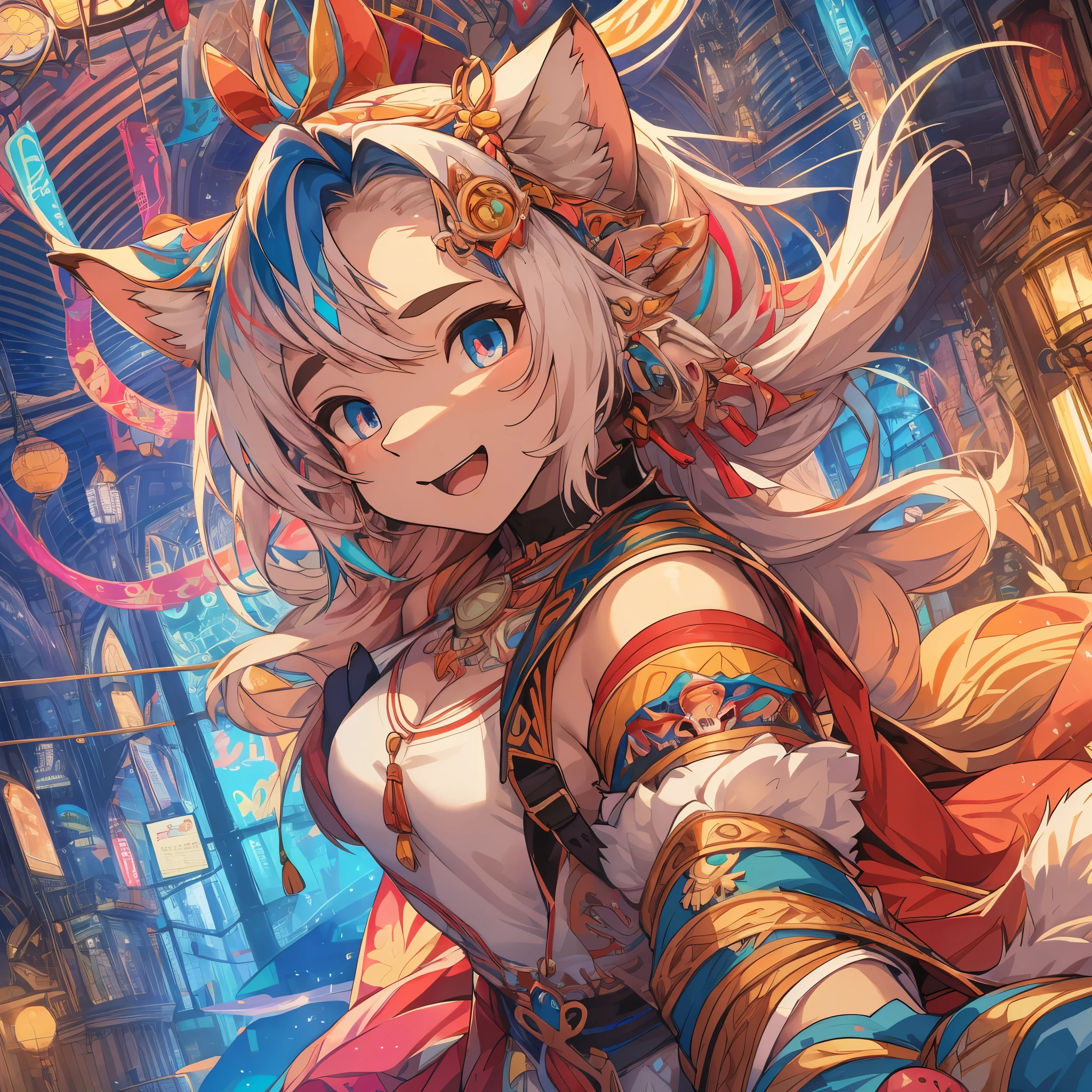 top quality, best quality, High-quality illustrations, masterpiece, super high resolution, detailed background, detailed background, circus, colorful light, Acrobat, stage, group shot:0.1, 6+boys, 6+girls, Happy, joyful, absurdres(highly detailed beautiful face and eyes)perfect anatomy(kemono, furry anthro)selfie:0.1,