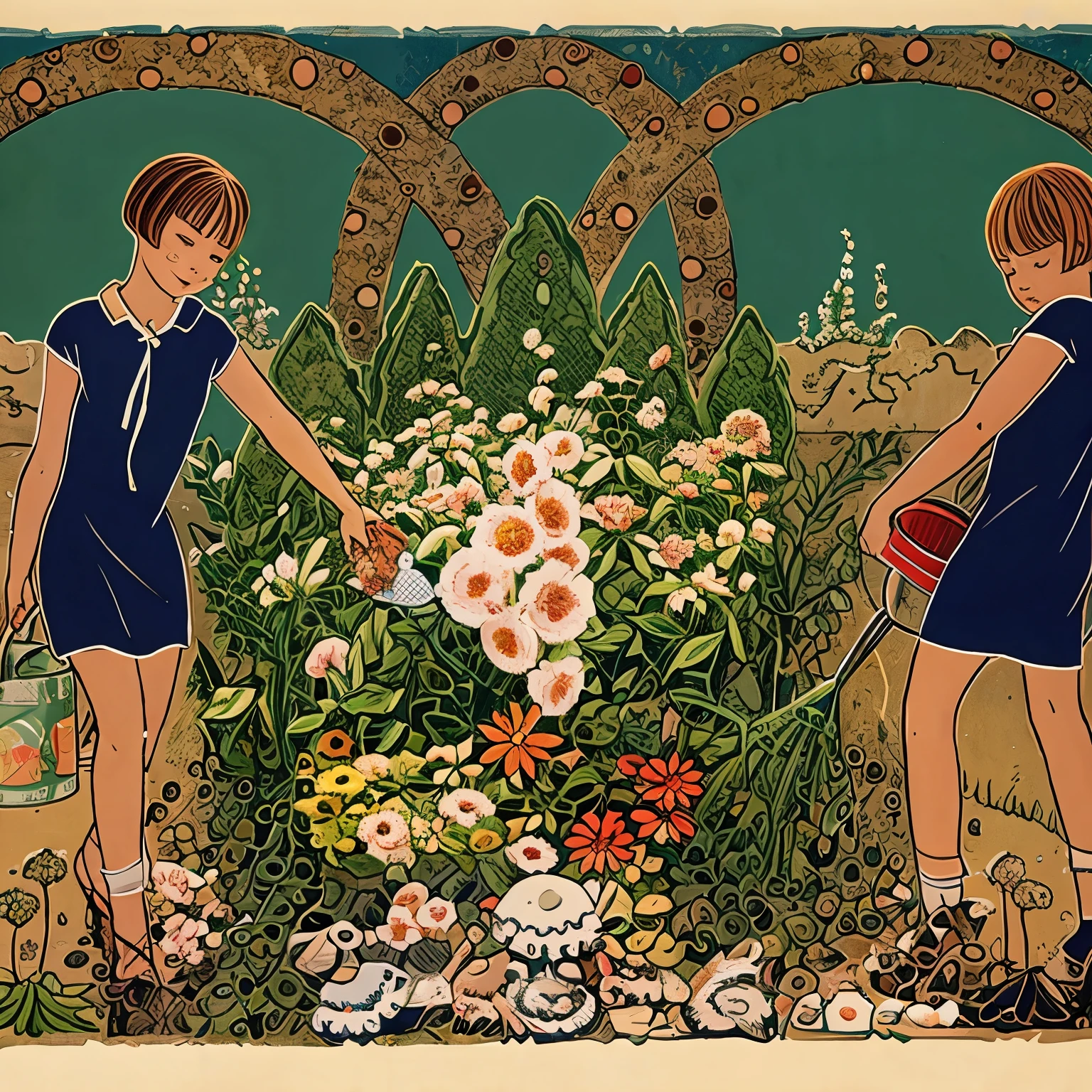 woman with watering can